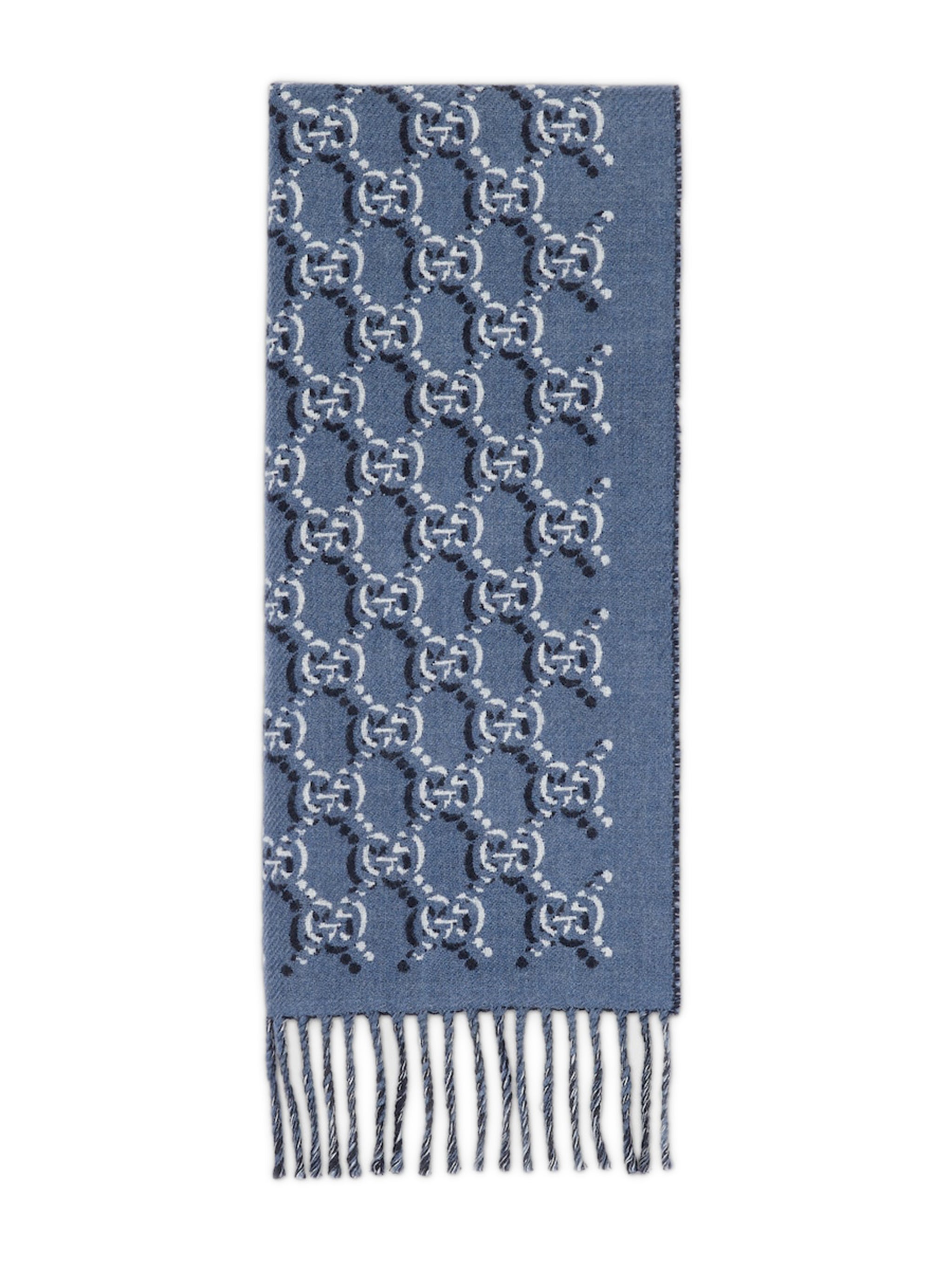 GUCCI Wool Scarf with GG Shadow - 33x195 cm