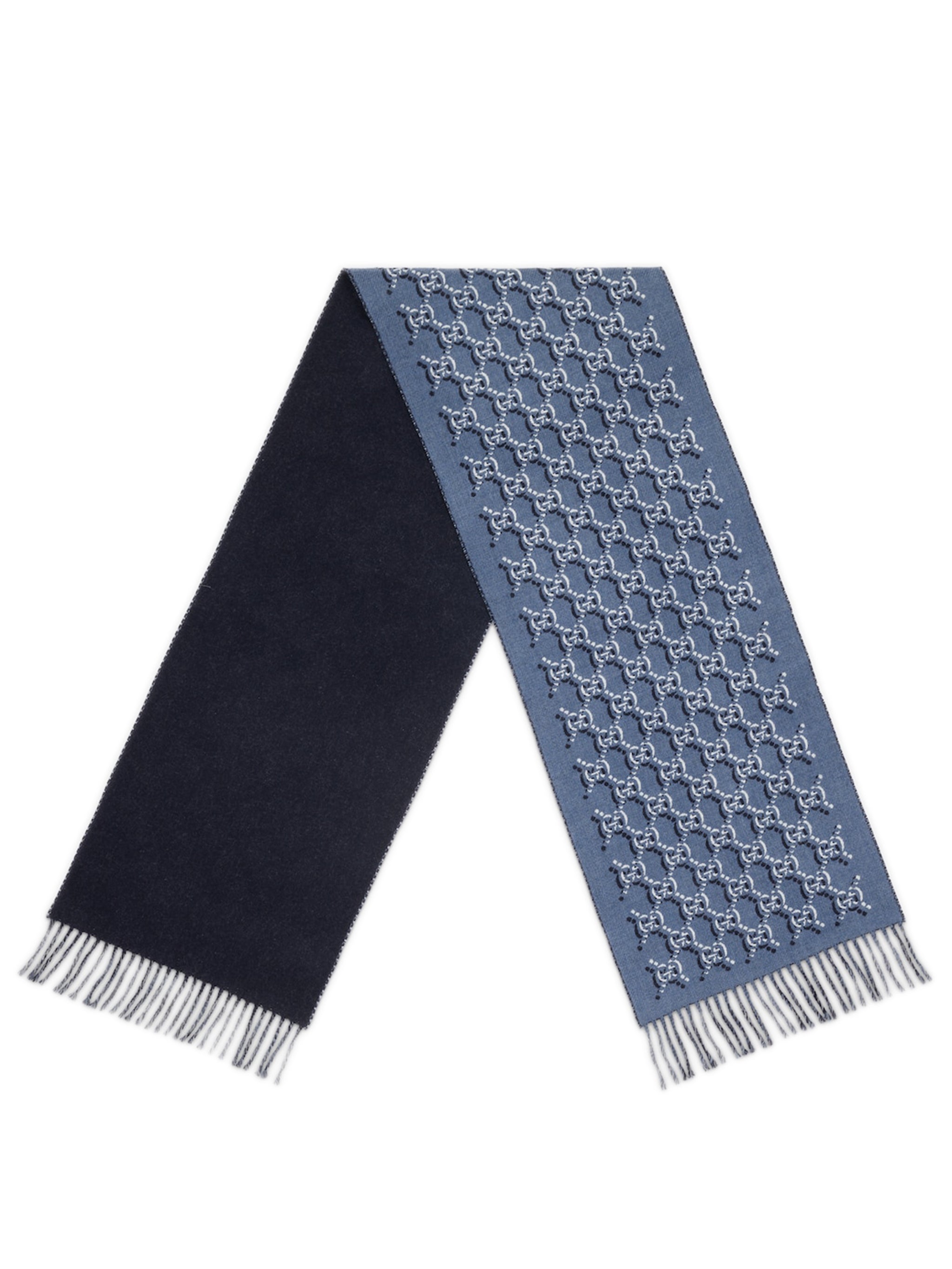 GUCCI Wool Scarf with GG Shadow - 33x195 cm