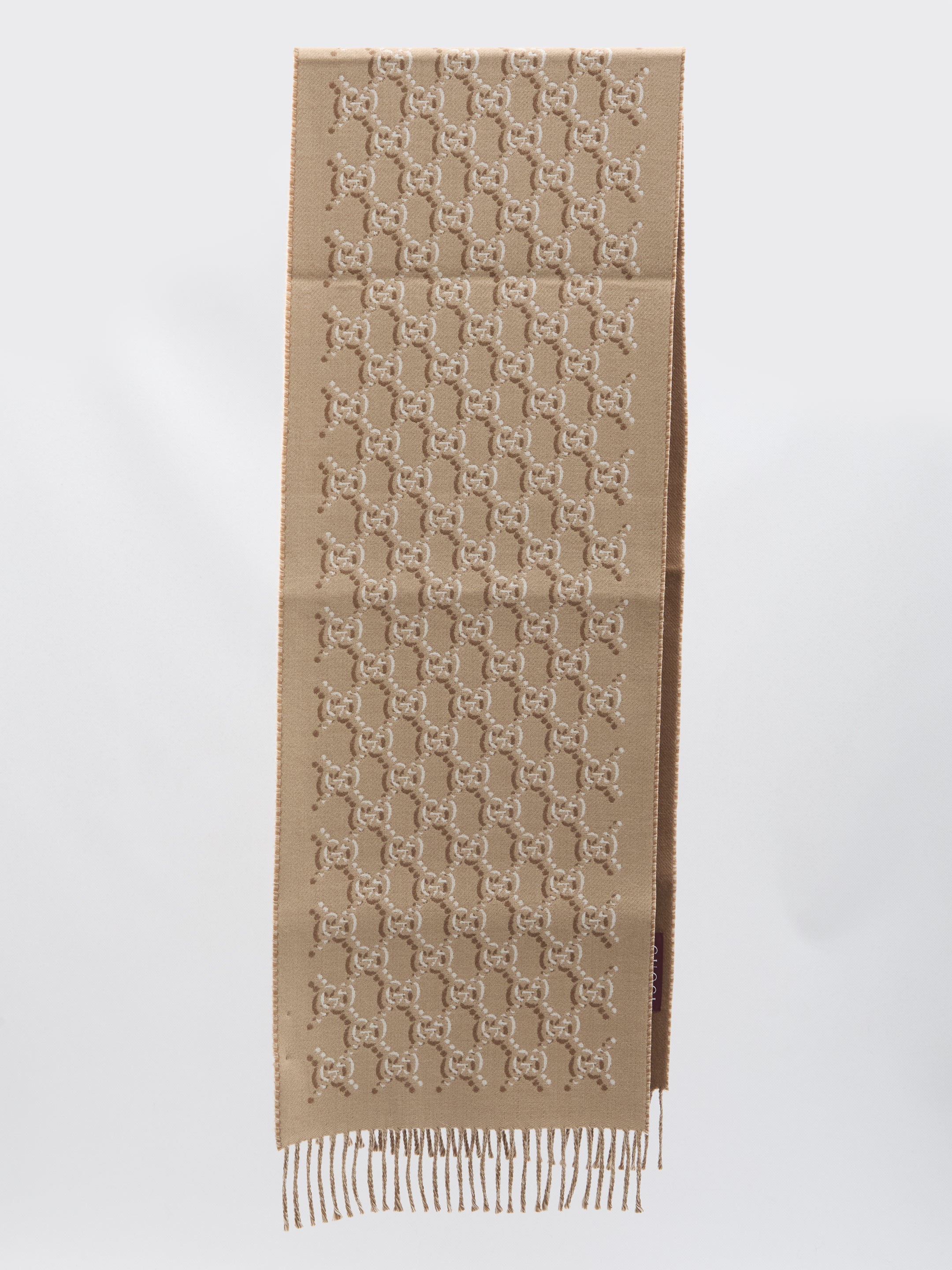 GUCCI Wool Scarf with GG Shadow - 33cm x 195cm