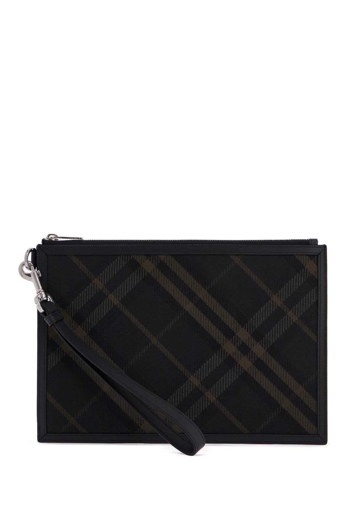 BURBERRY Embroidered Canvas Clutch Bag
