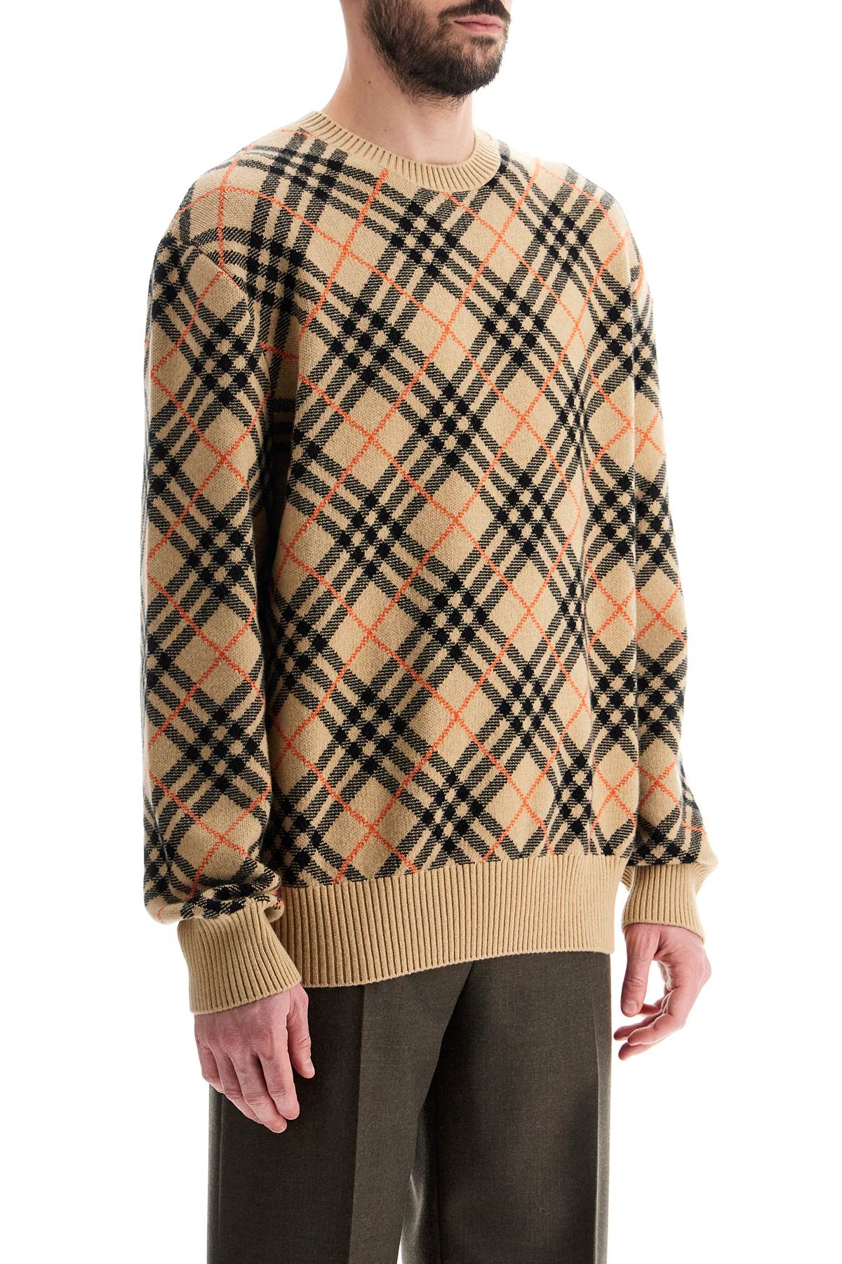 BURBERRY Cashmere Check Sweater - Size L for Men