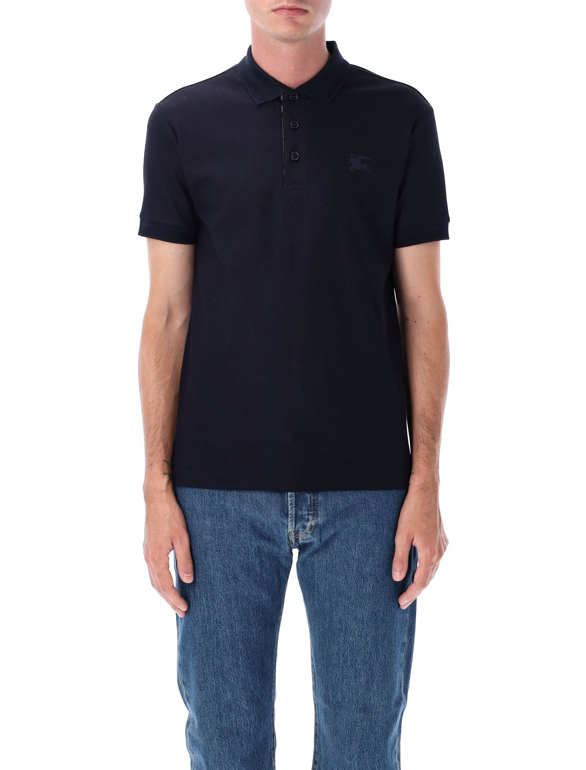 BURBERRY Midnight Blue Piquet Polo Shirt for Men