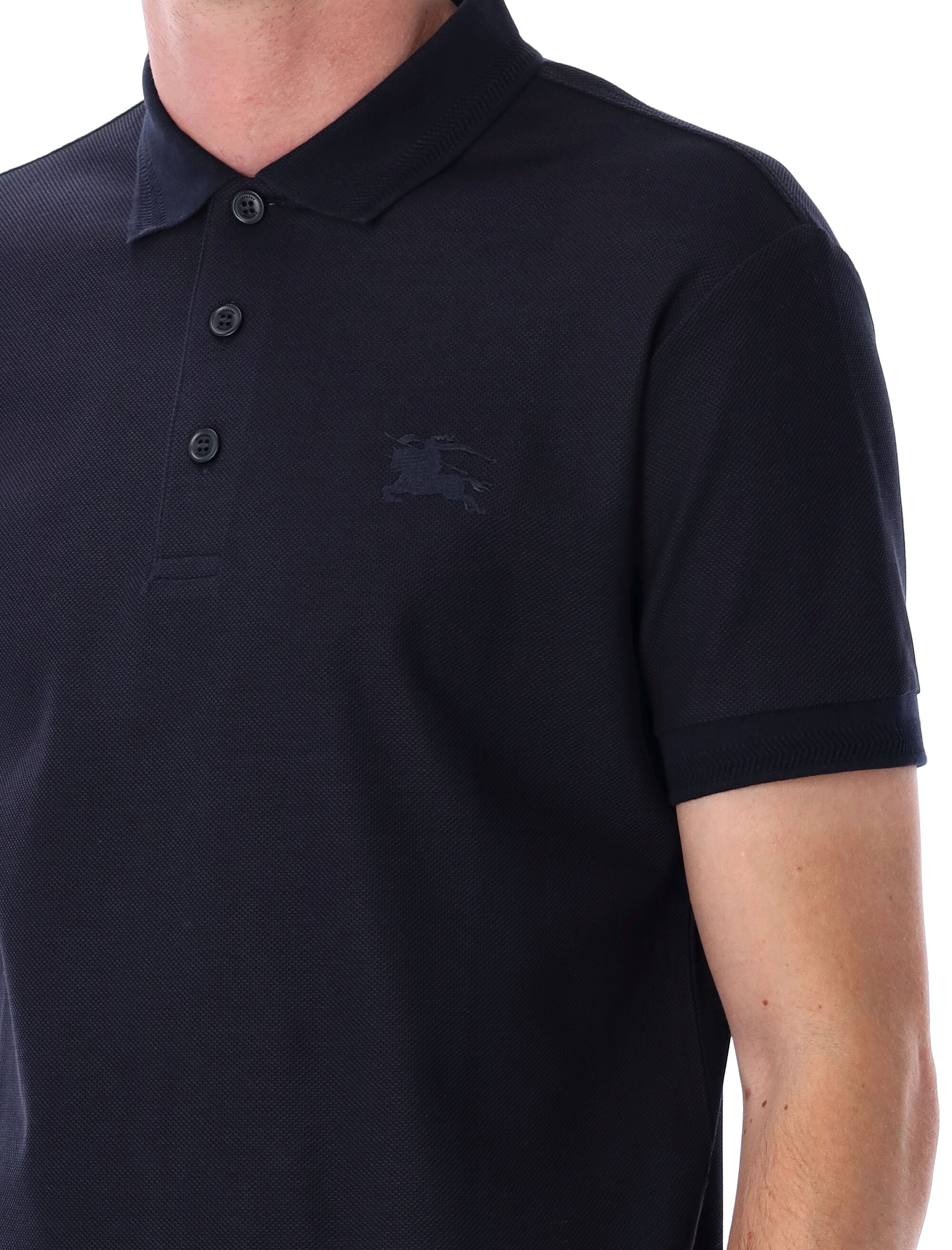 BURBERRY Midnight Blue Piquet Polo Shirt for Men
