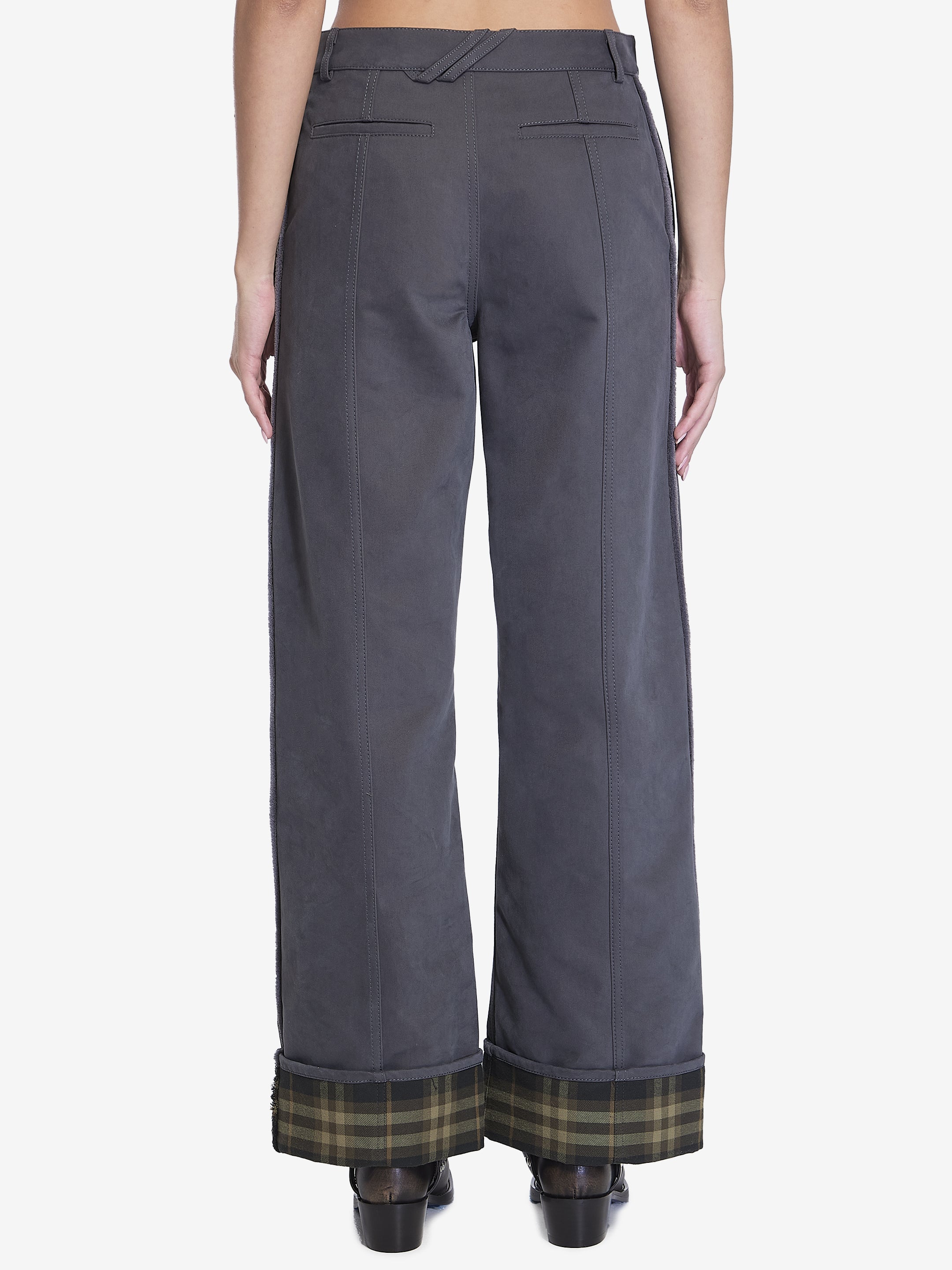 BURBERRY Cotton and Nylon Trousers with Turn-Up Cuffs