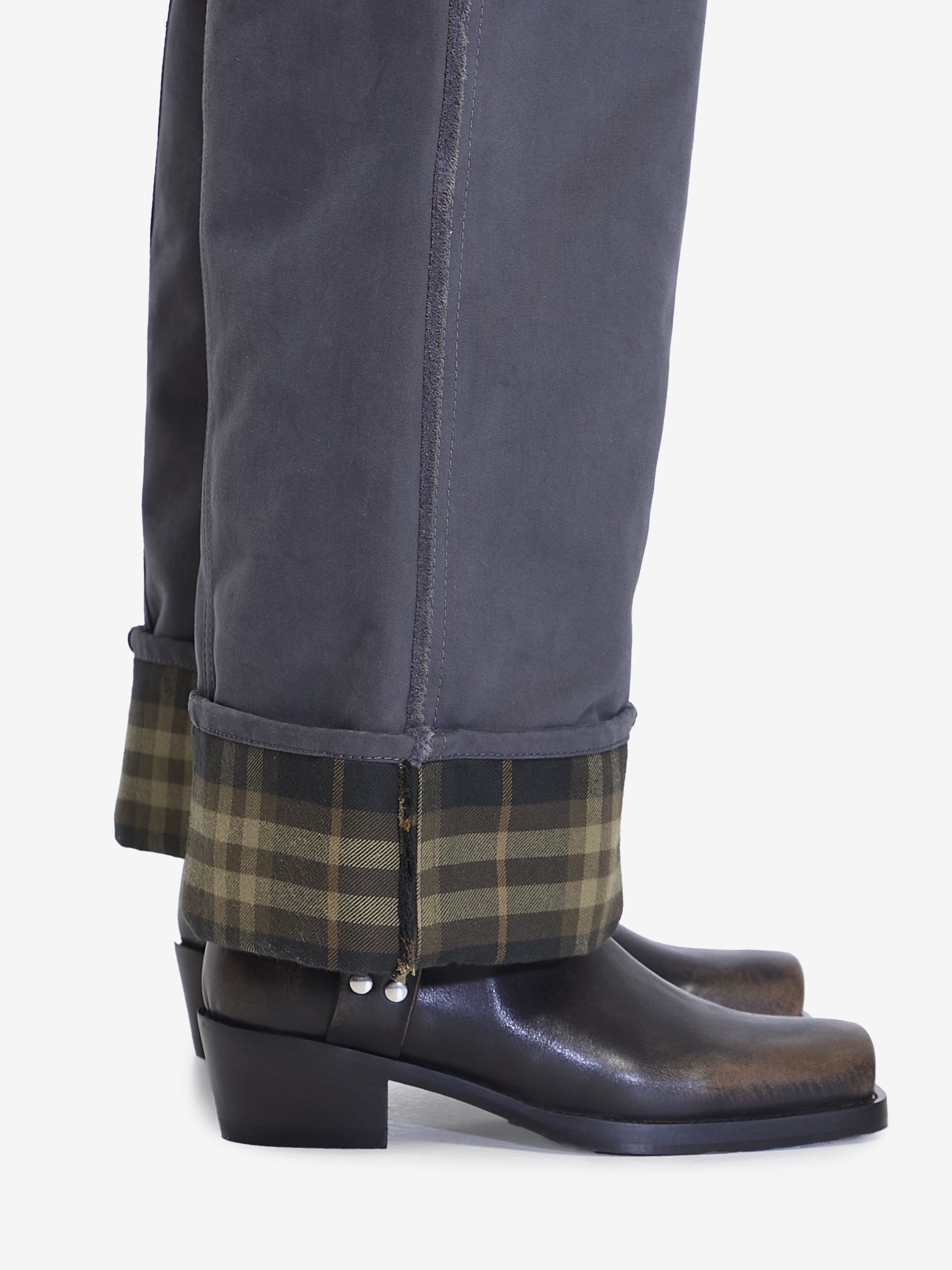 BURBERRY Cotton and Nylon Trousers with Turn-Up Cuffs