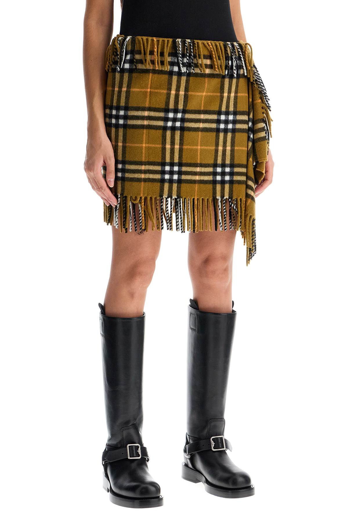 BURBERRY Check Scarf Mini Skirt