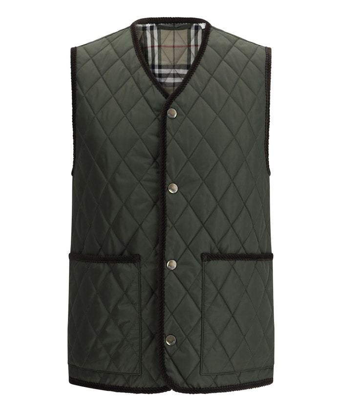 BURBERRY V-Neck Snap Button Vest for Men - SS25