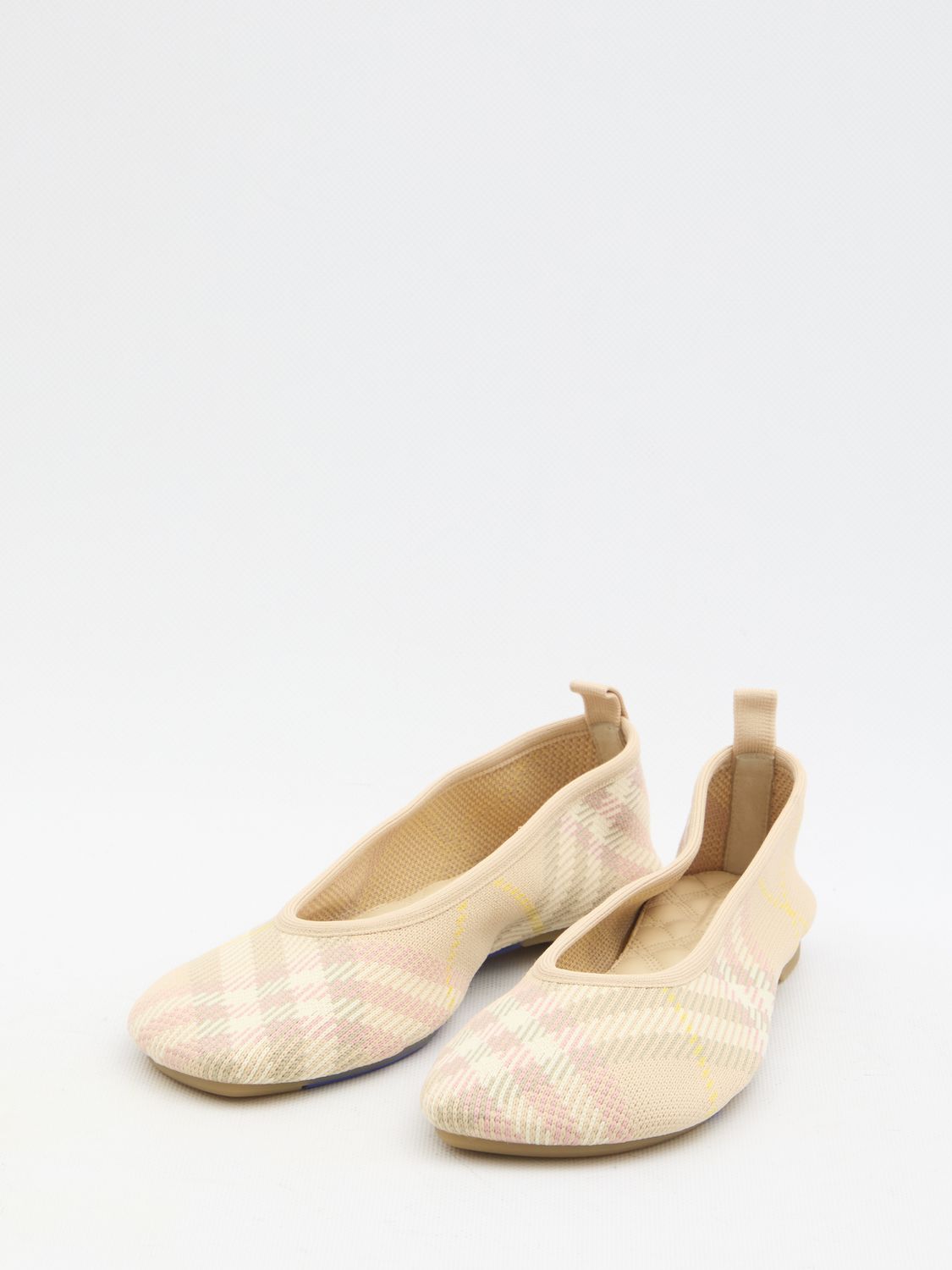 BURBERRY Mini Knit Check Ballerinas for Women
