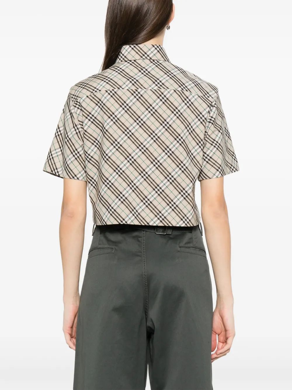BURBERRY Cropped Cotton Shirt - Size 8 UK