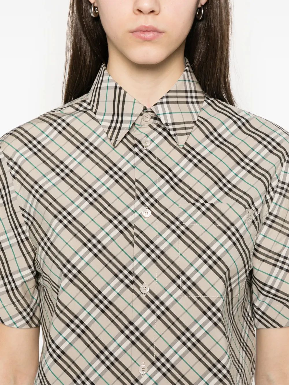 BURBERRY Cropped Cotton Shirt - Size 8 UK