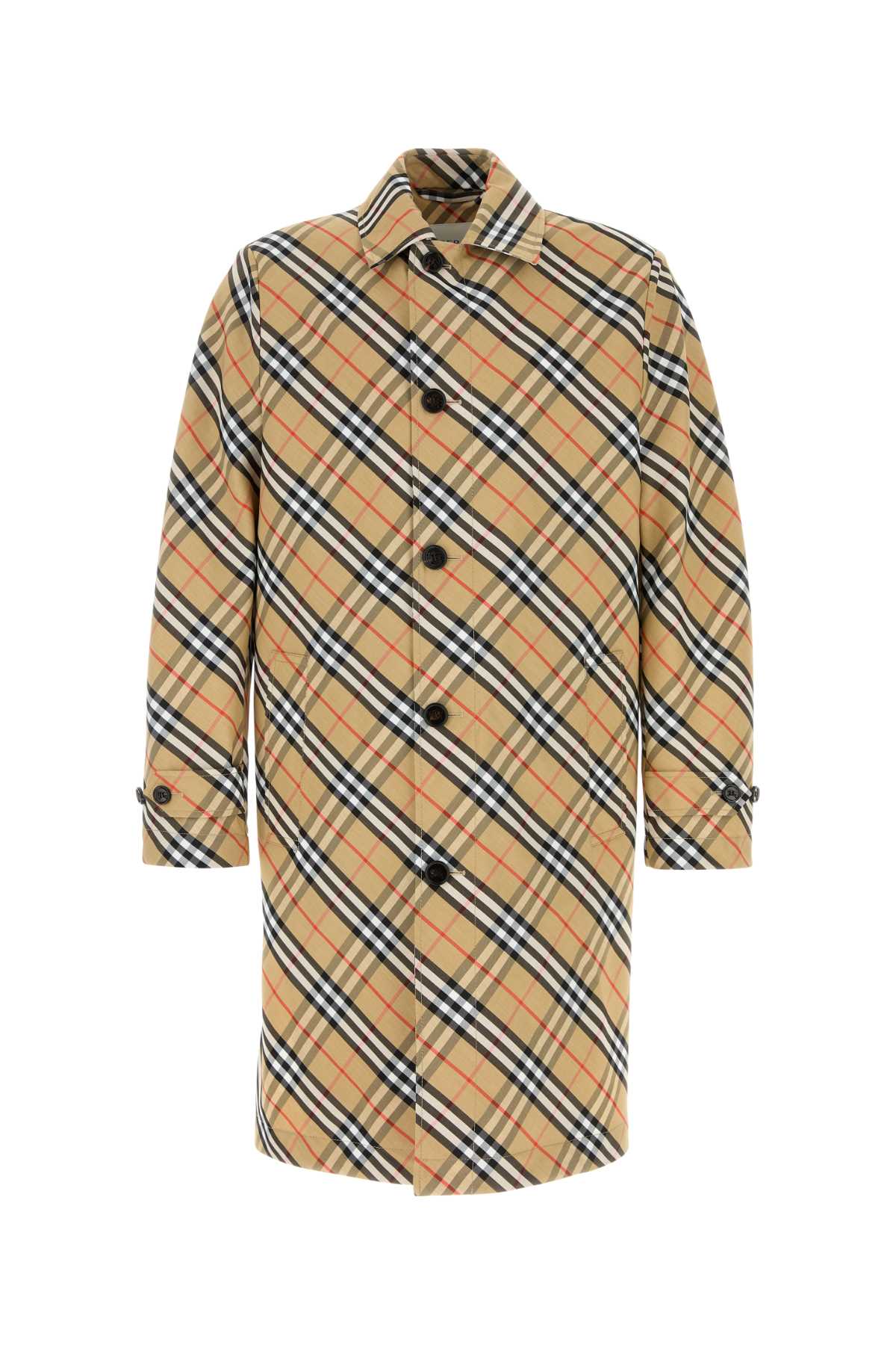 BURBERRY Checked Embroidered Polyester Trench Jacket for Men