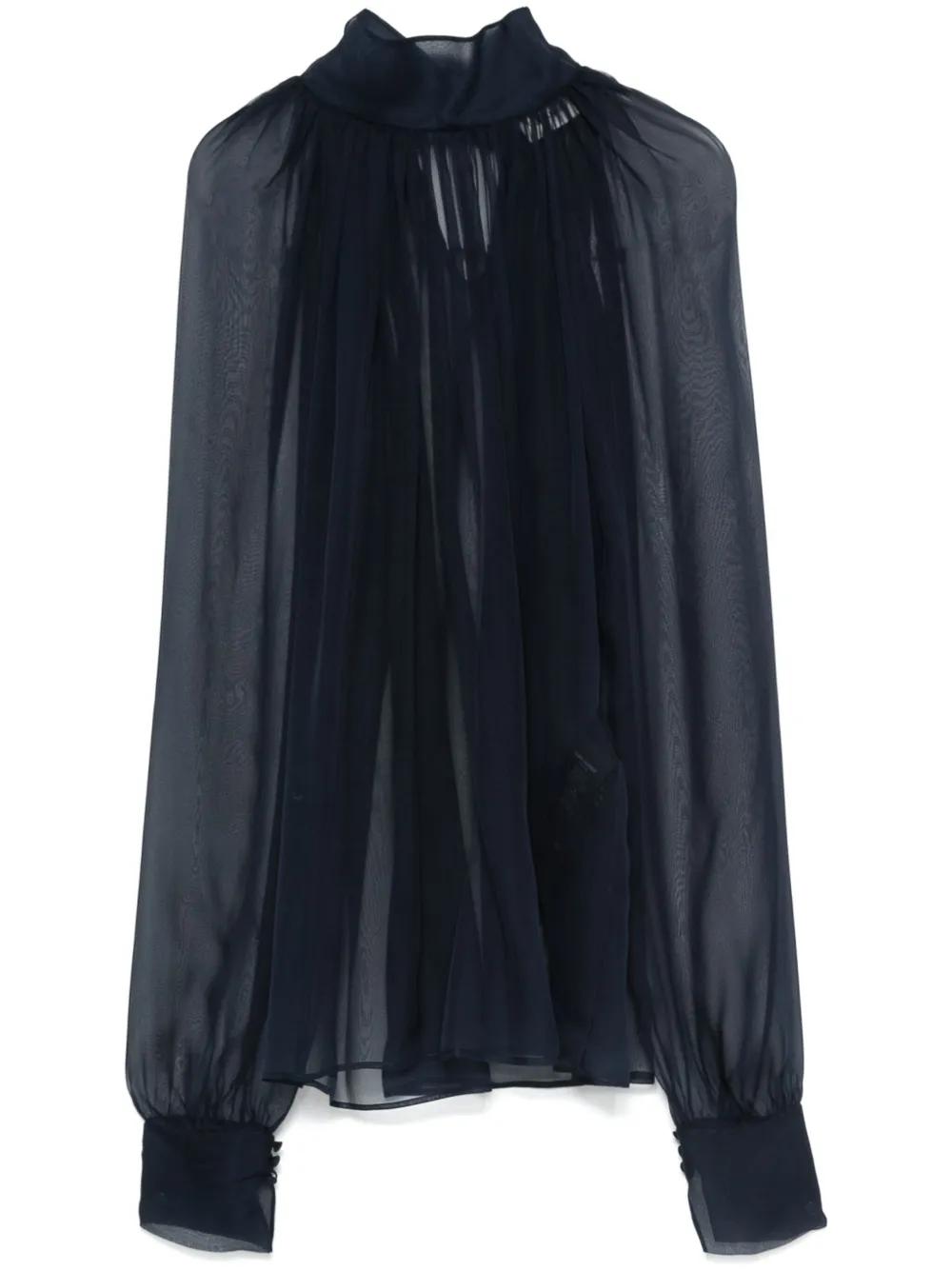 SAINT LAURENT Silk Turtleneck Blouse – Size 38 FR