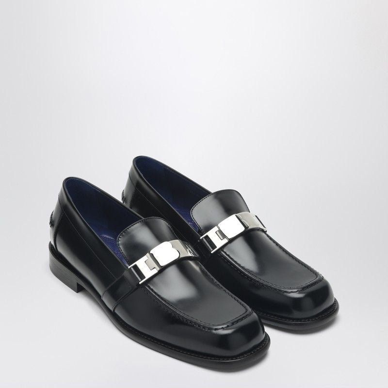 BURBERRY Leather Moccasin with Front Metal Element for Women