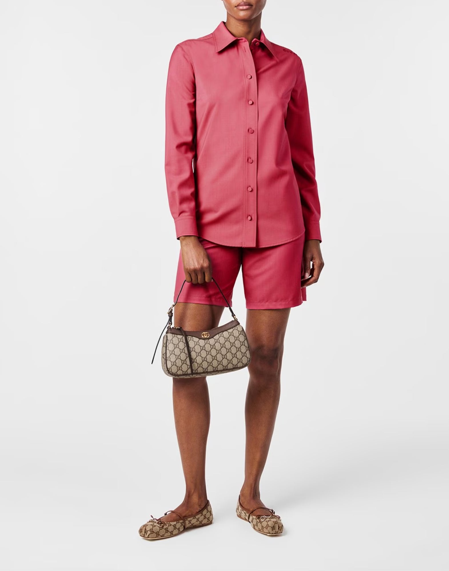 GUCCI Logo Waistband Wool Mini Shorts