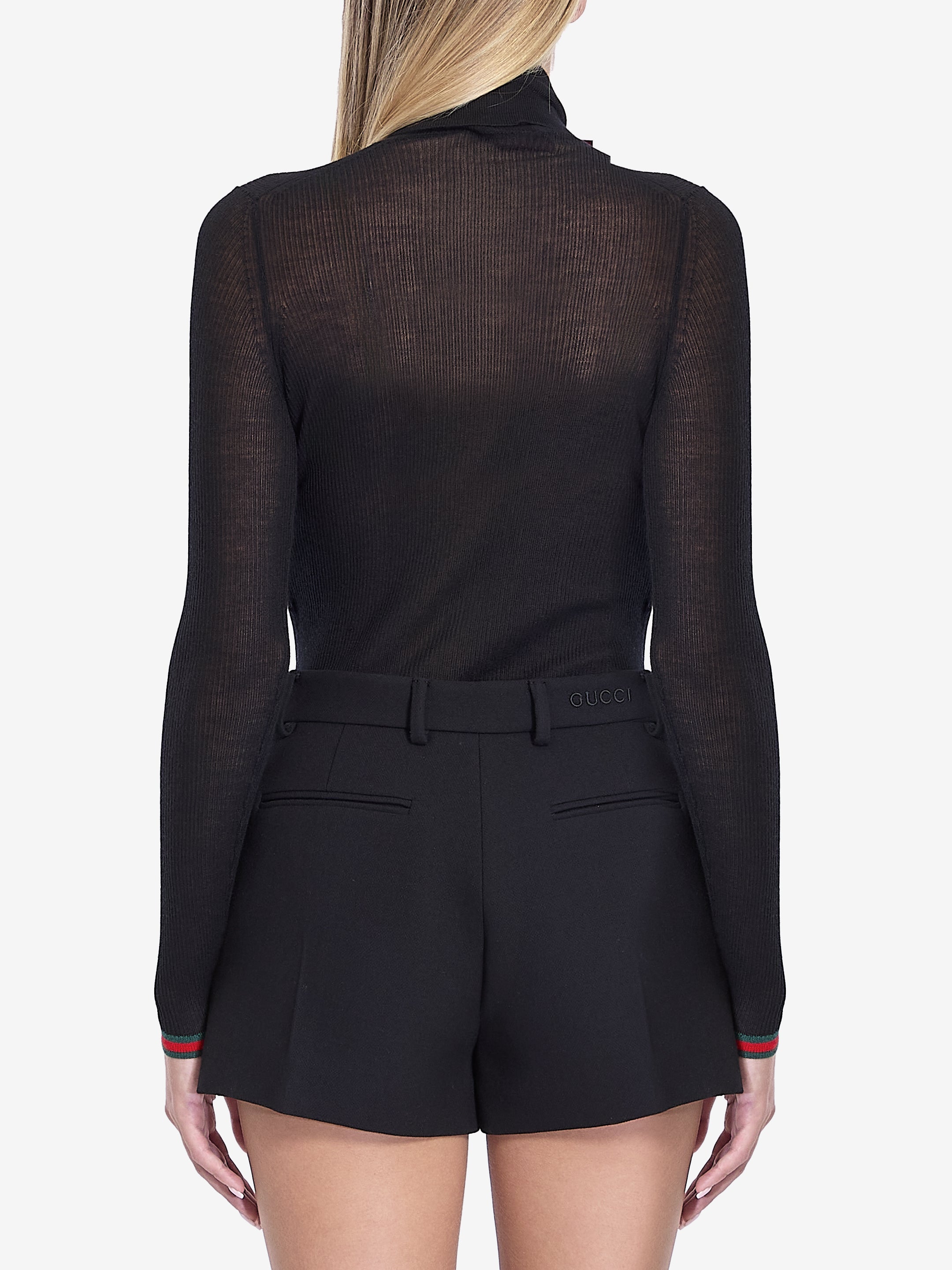 GUCCI High-Neck Cashmere and Silk Blend Top