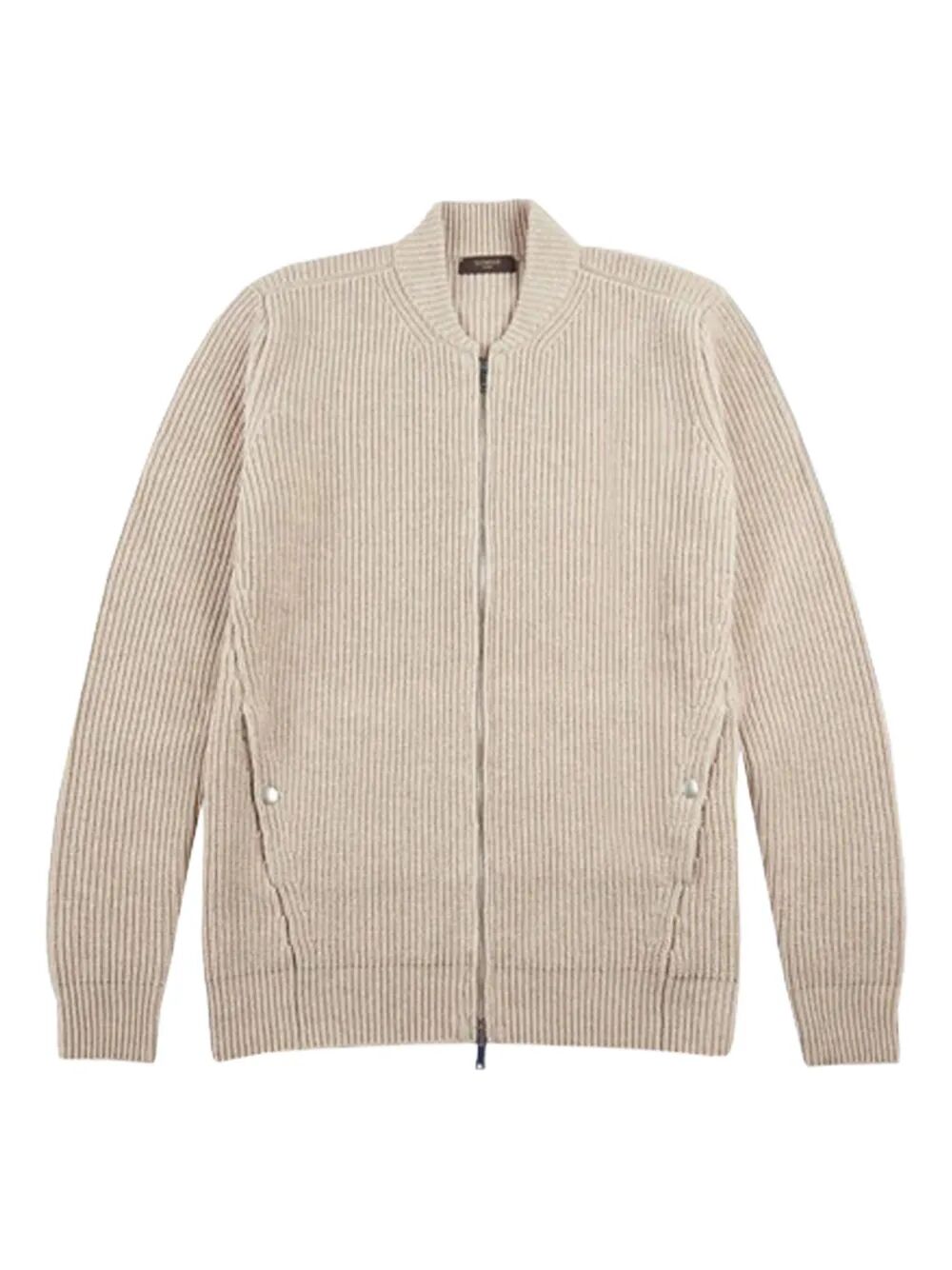 ZANONE Slim Fit Full Zip Sweater for Men