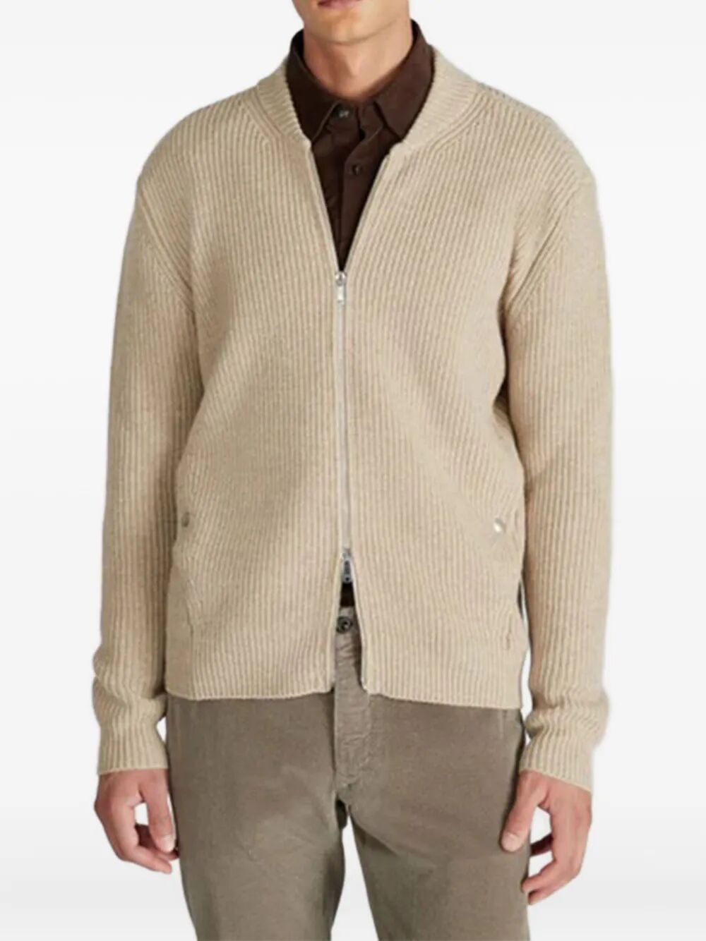 ZANONE Slim Fit Full Zip Sweater for Men