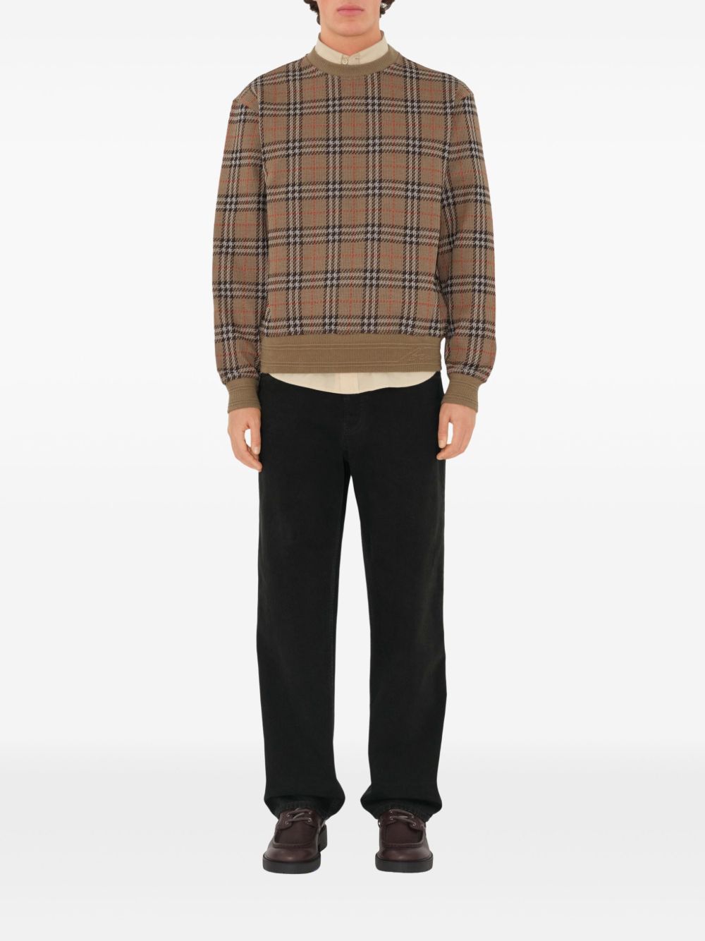 BURBERRY Embroidered Stretch Cotton Blend Sweater for Men