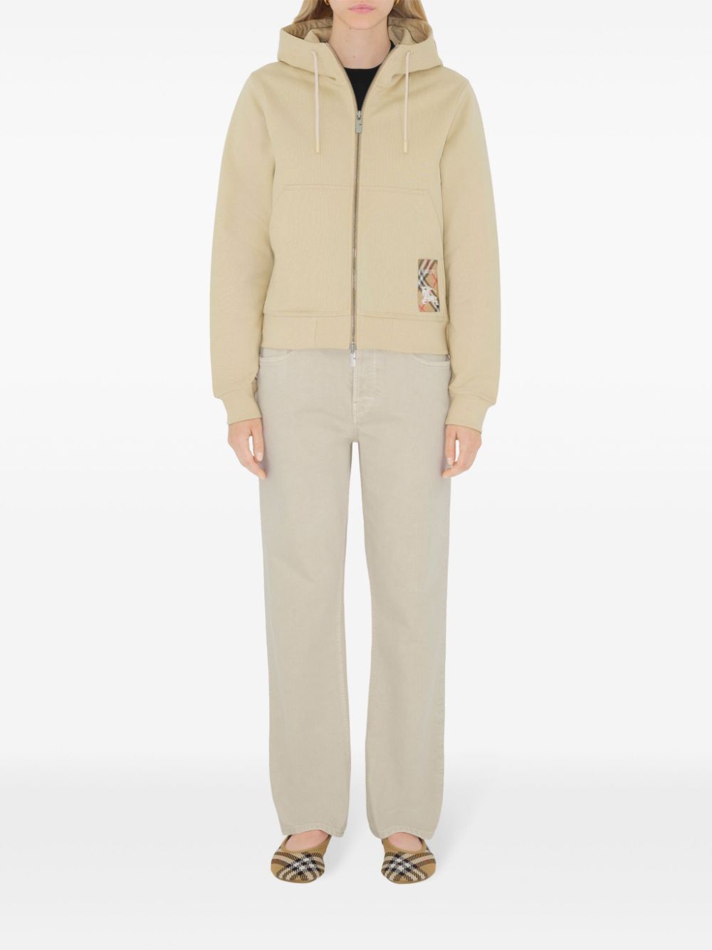 BURBERRY Cozy 100% Cotton Sweater with Vintage Check Logo Patch