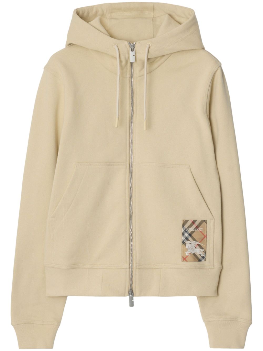 BURBERRY Cozy 100% Cotton Sweater with Vintage Check Logo Patch