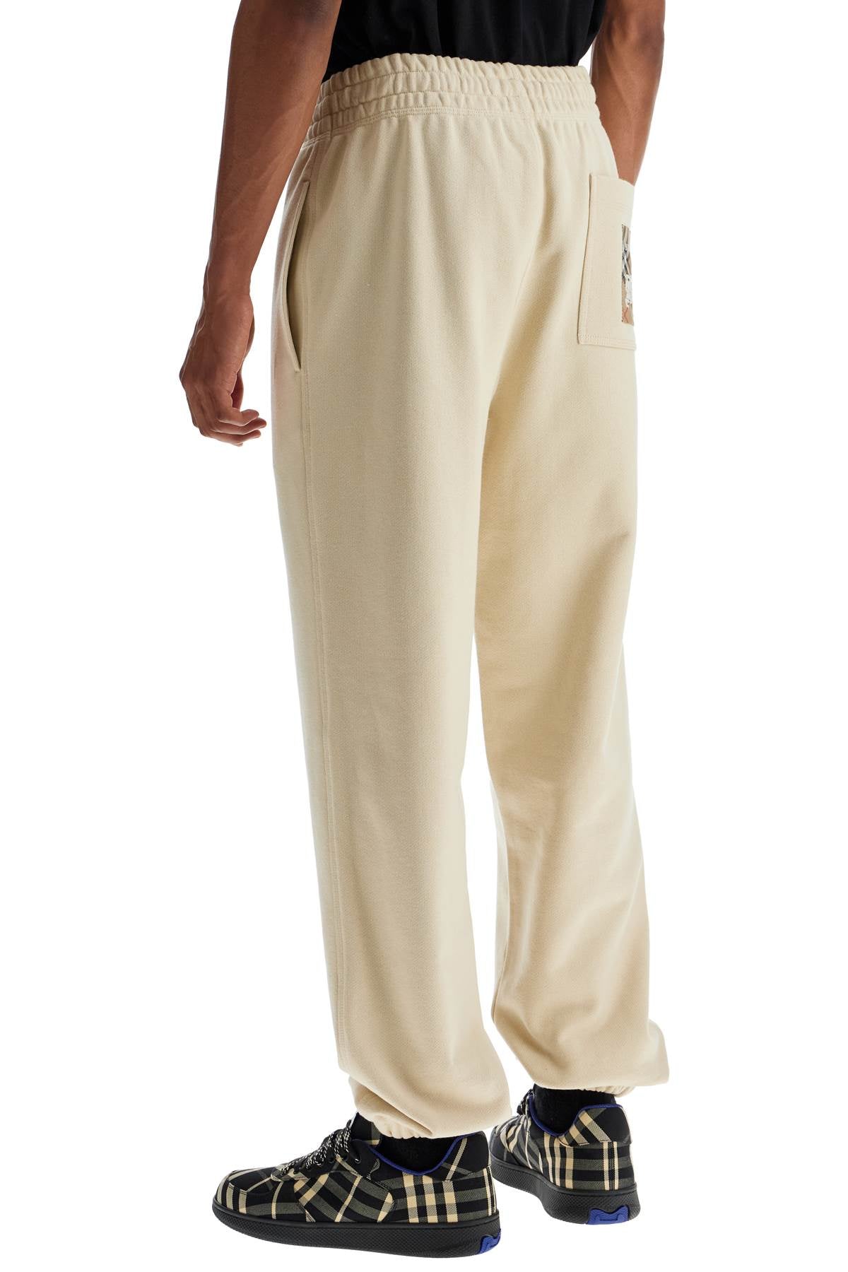 BURBERRY Men's 100% Cotton Trousers with Elasticated Waistband