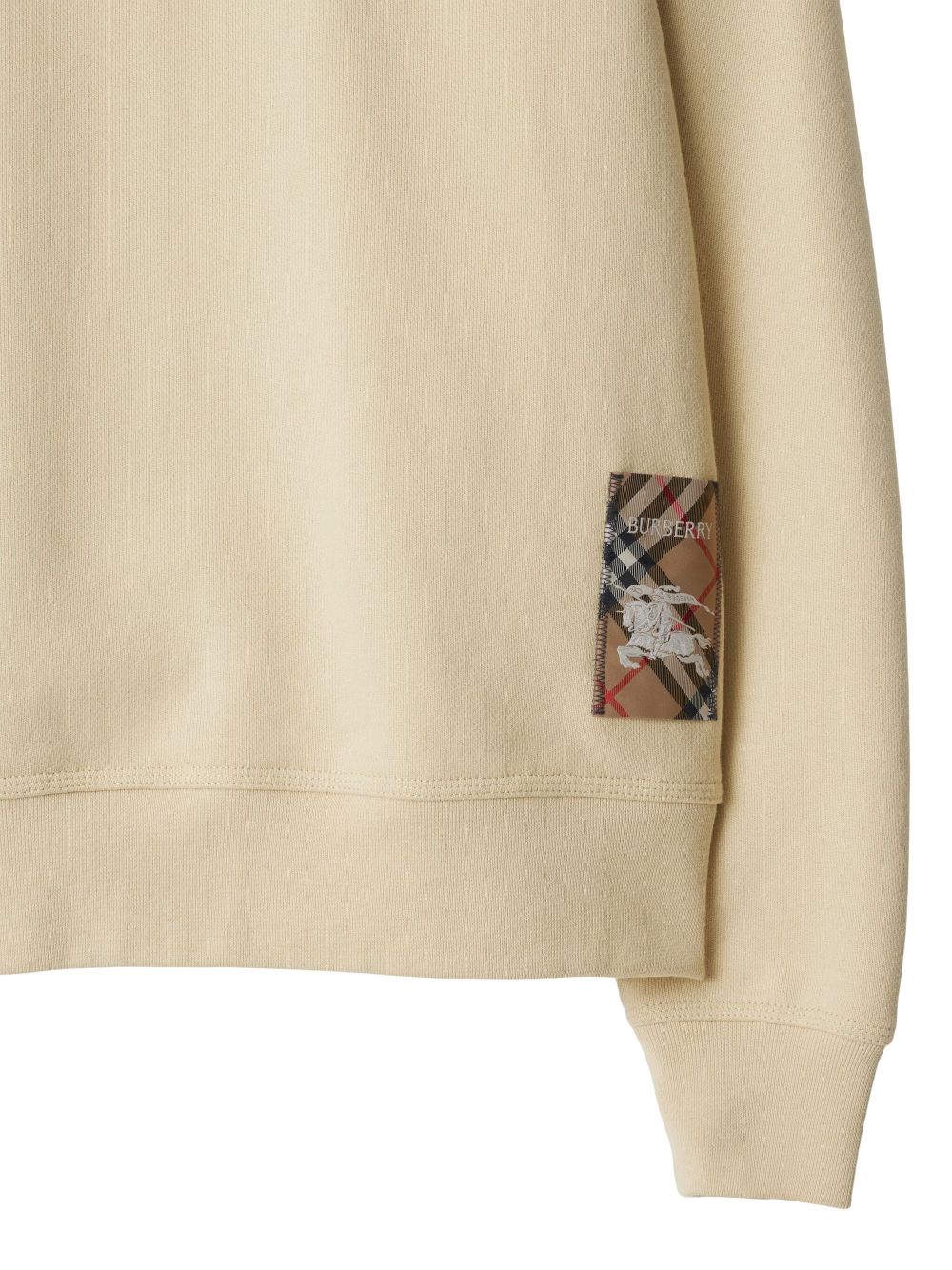 BURBERRY Signature Check Patch Cotton Sweatshirt - Men's