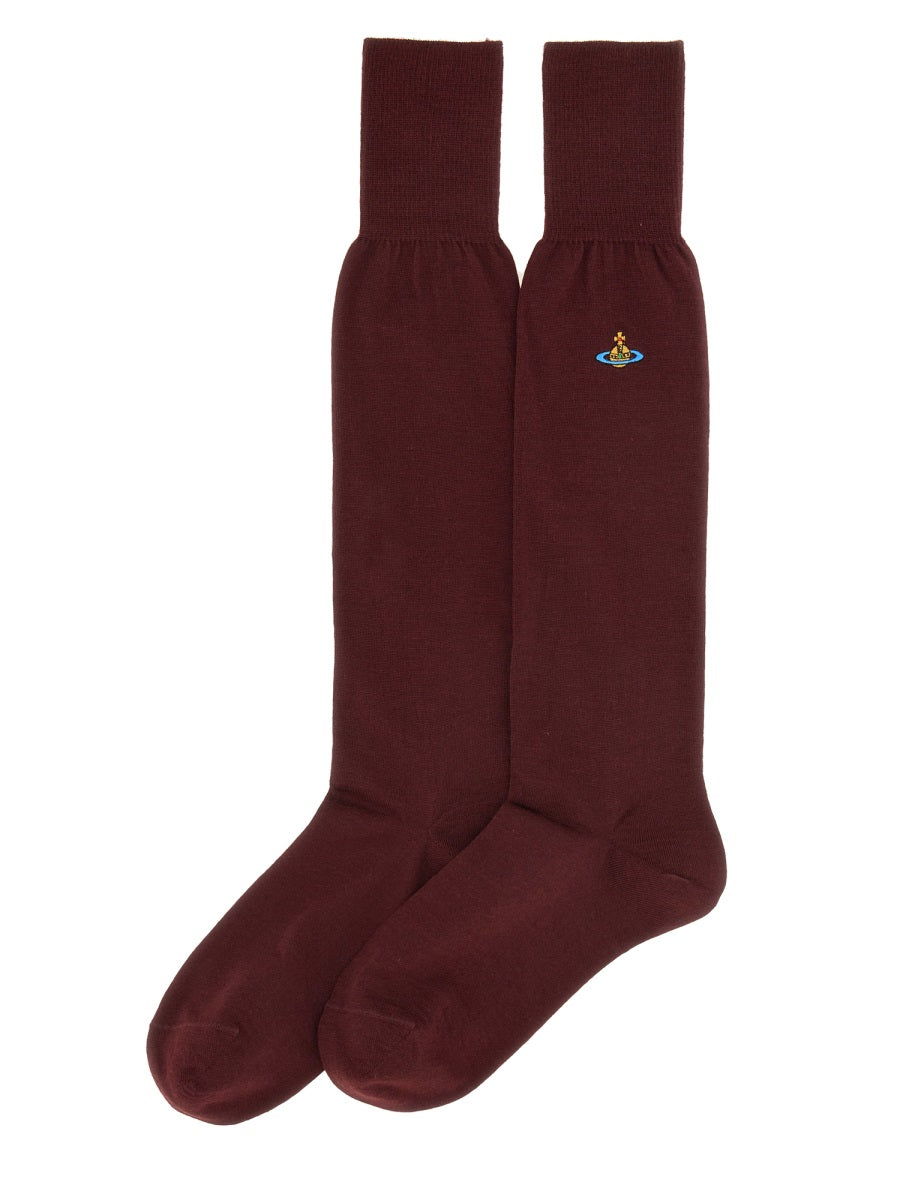 VIVIENNE WESTWOOD High Socks with Orb Embroidery