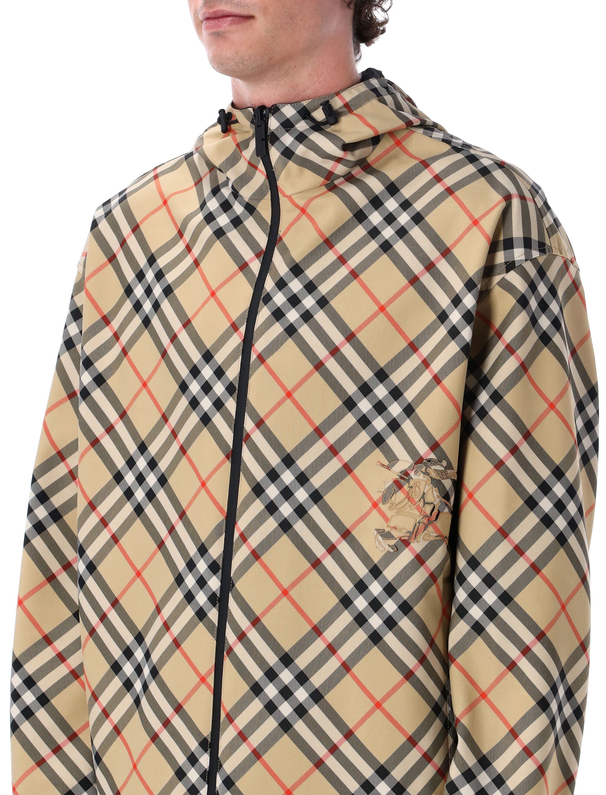 BURBERRY Reversible Check Hooded Jacket - Size L
