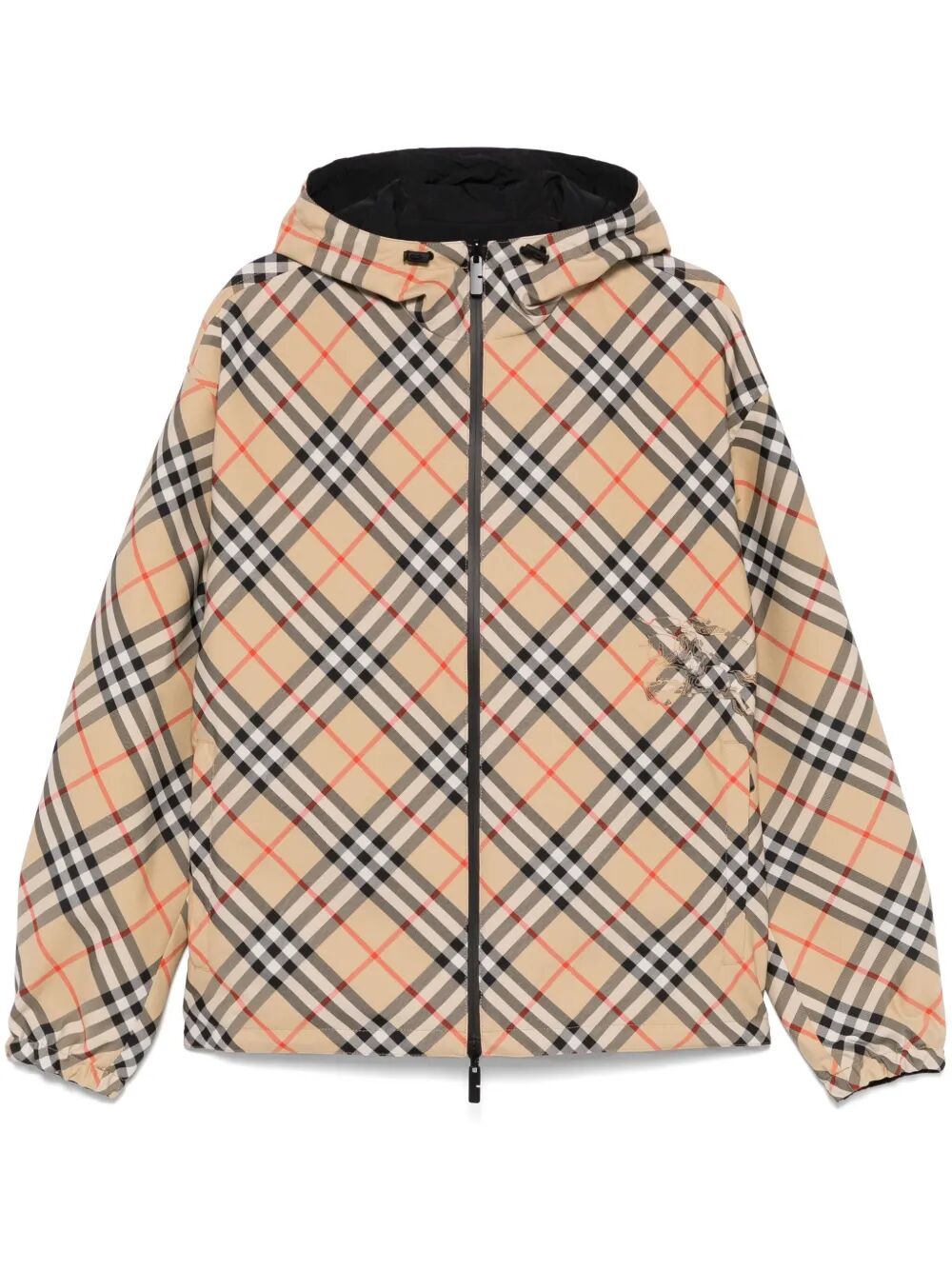 BURBERRY Check Motif Zipped Jacket for Men - FW25