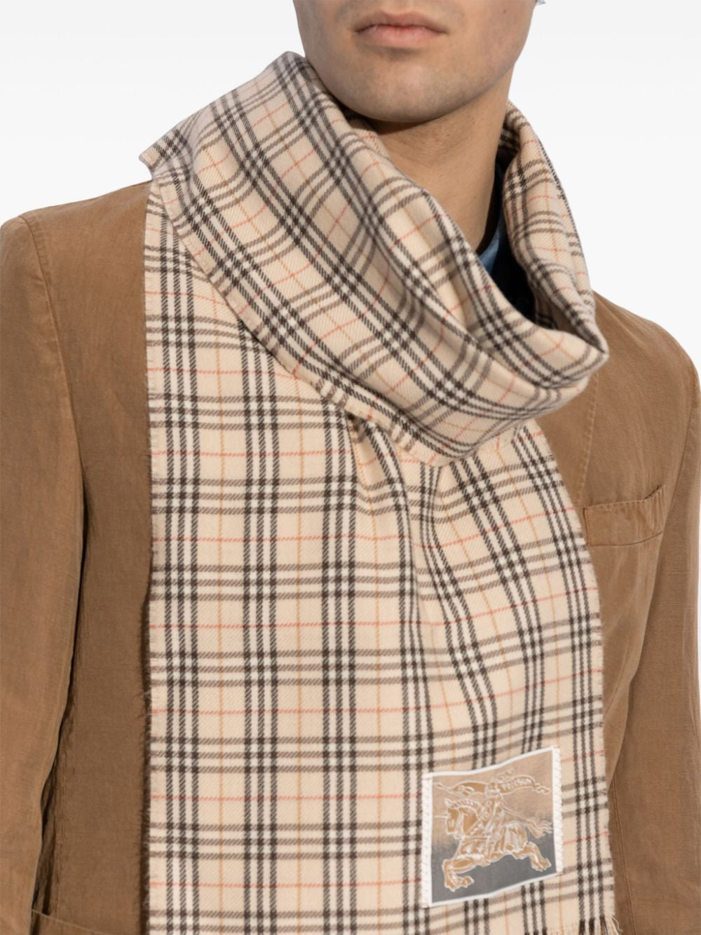 BURBERRY Men's Mini Reversible Wool Scarf
