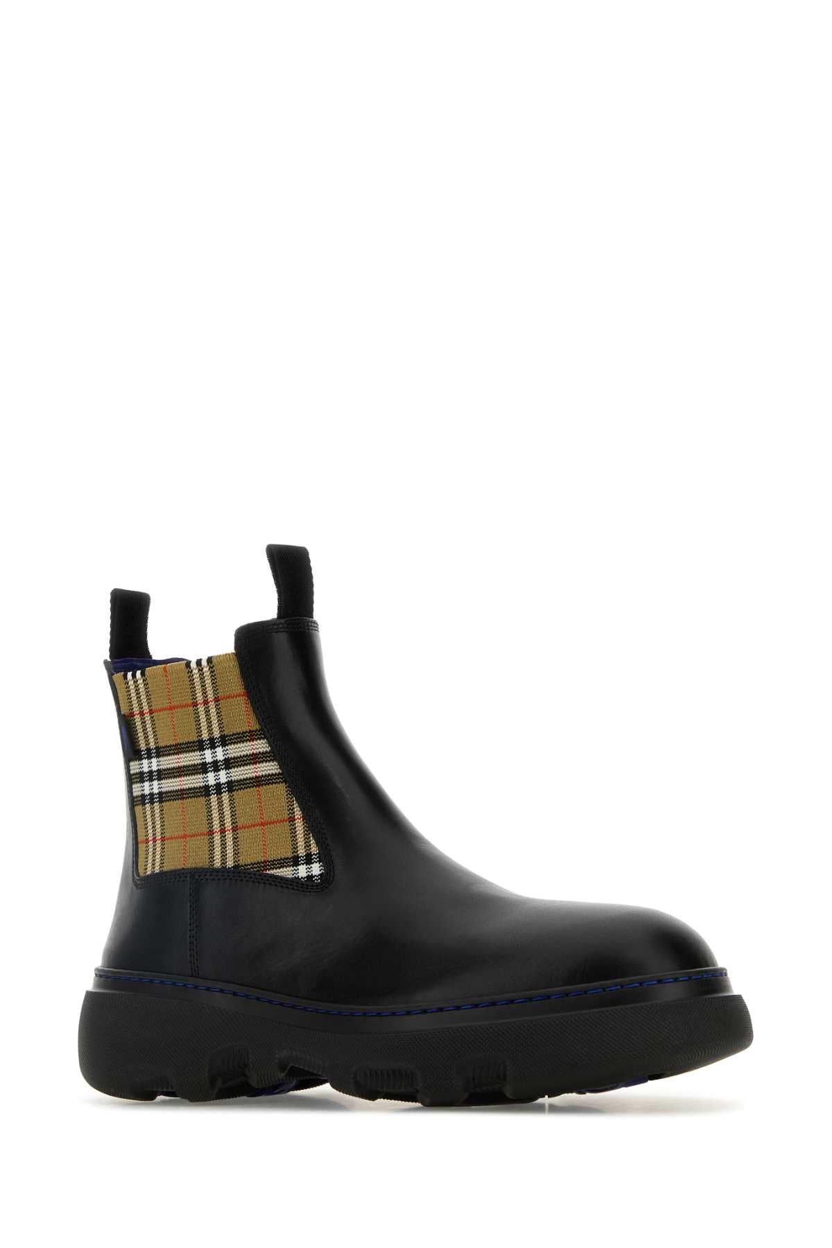 BURBERRY Men's Leather Ankle Boots - Creeper Chelsea Style