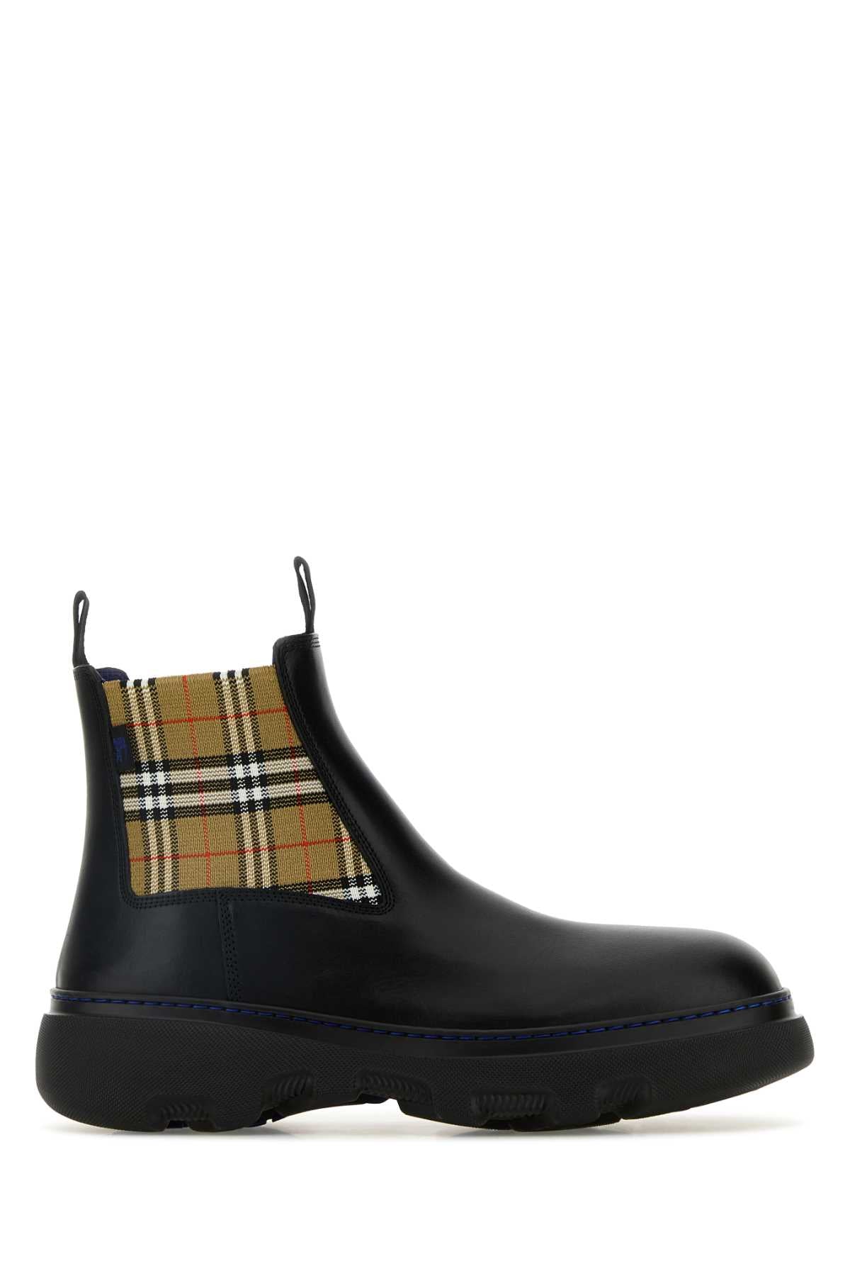 BURBERRY Men's Leather Ankle Boots - Creeper Chelsea Style