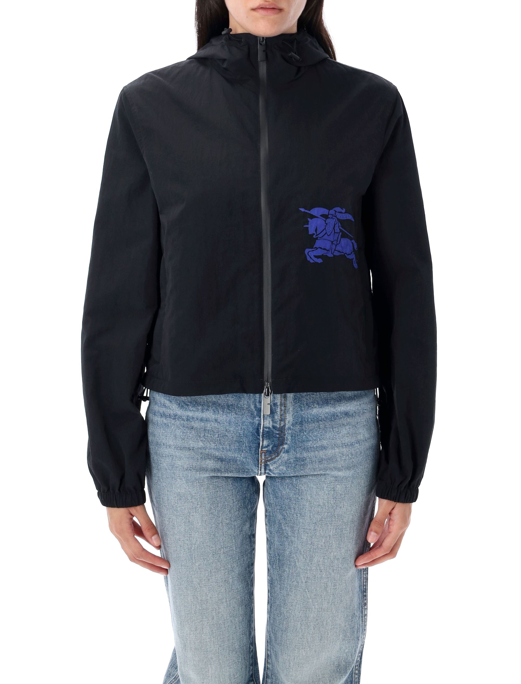 BURBERRY Cropped Nylon Hooded Jacket - Women's Mini Fashion Statement