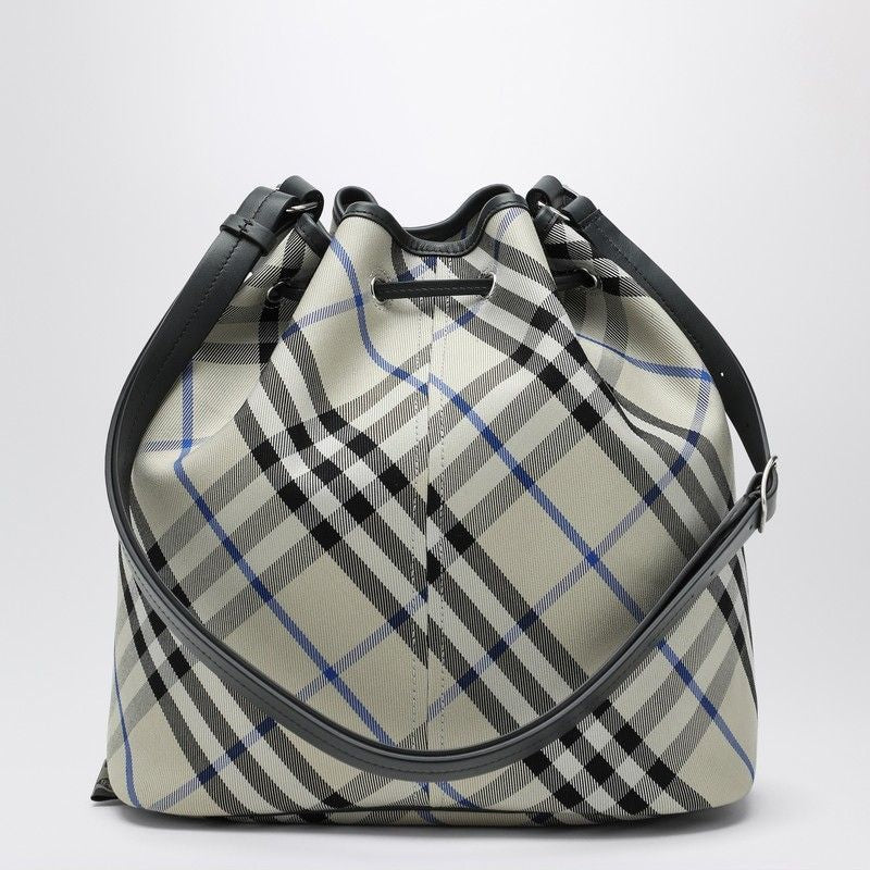 BURBERRY Medium Bucket Handbag with Check Pattern