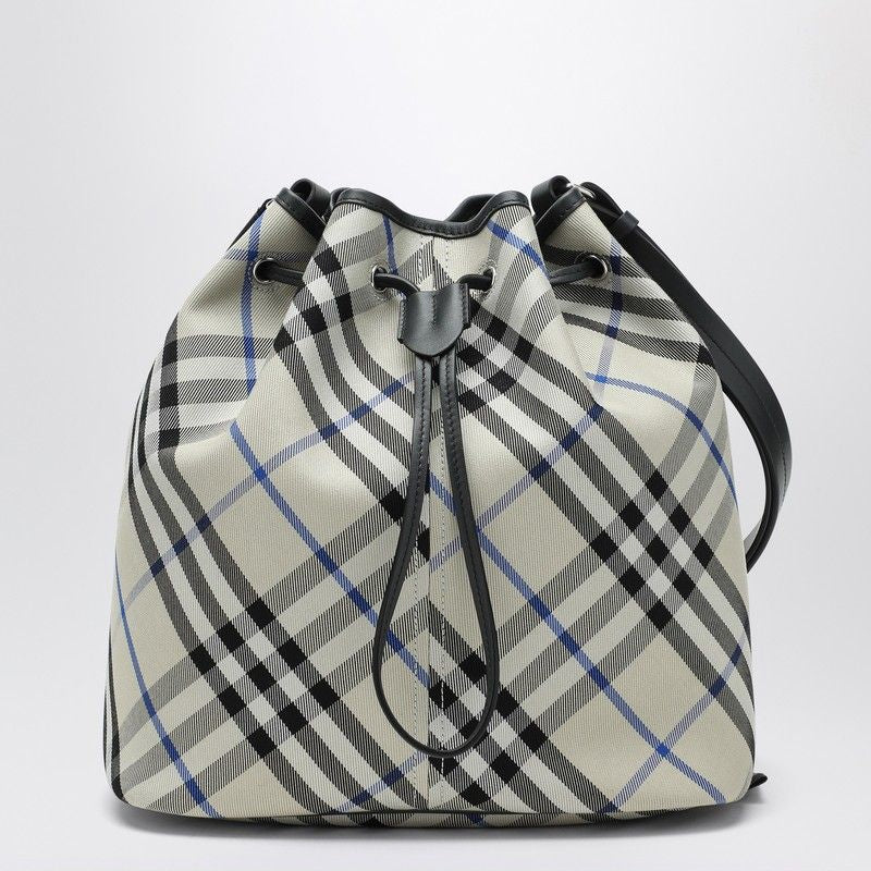 BURBERRY Medium Bucket Handbag with Check Pattern
