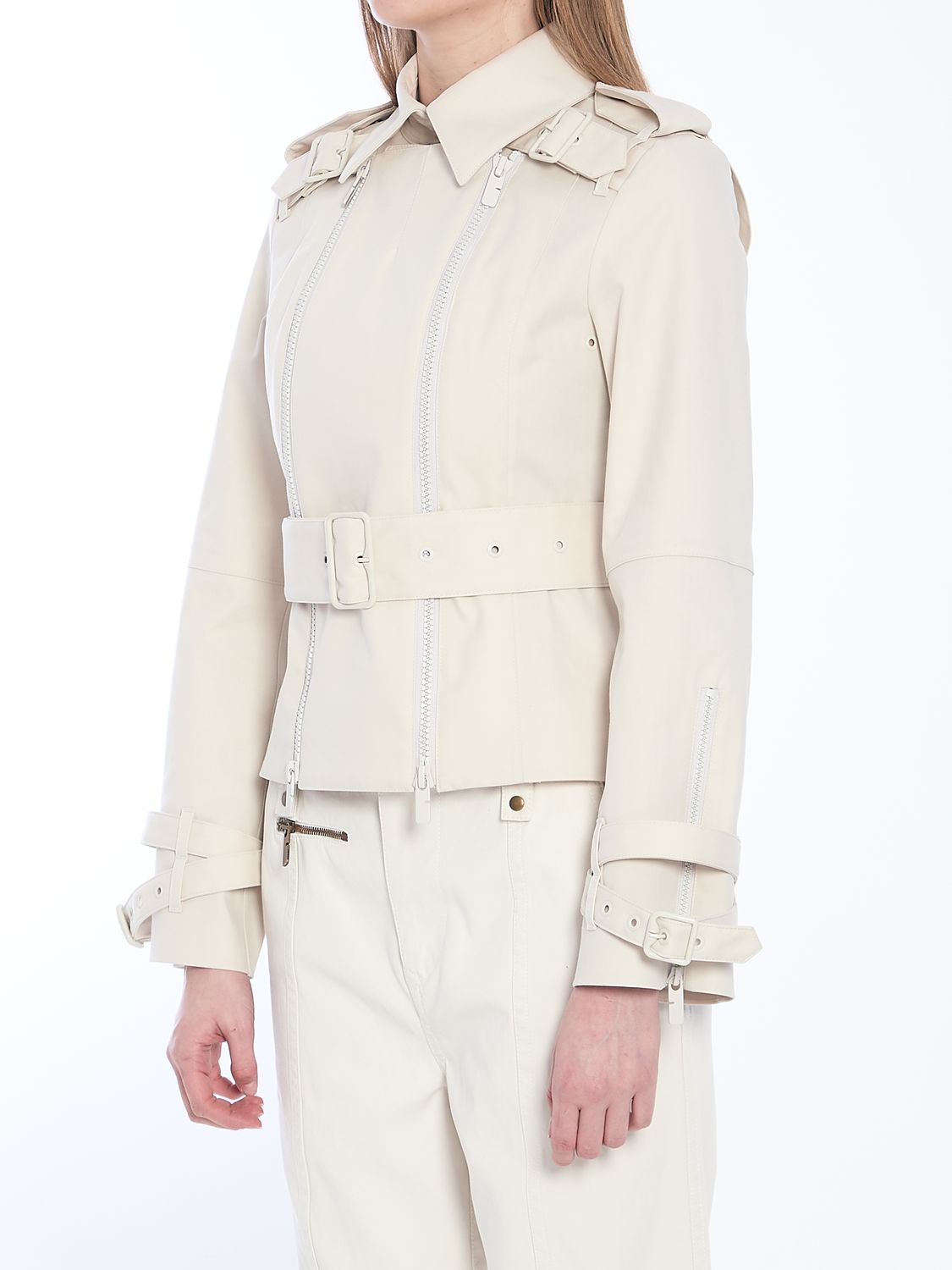 BURBERRY Cotton Jacket with Belt - Size 6