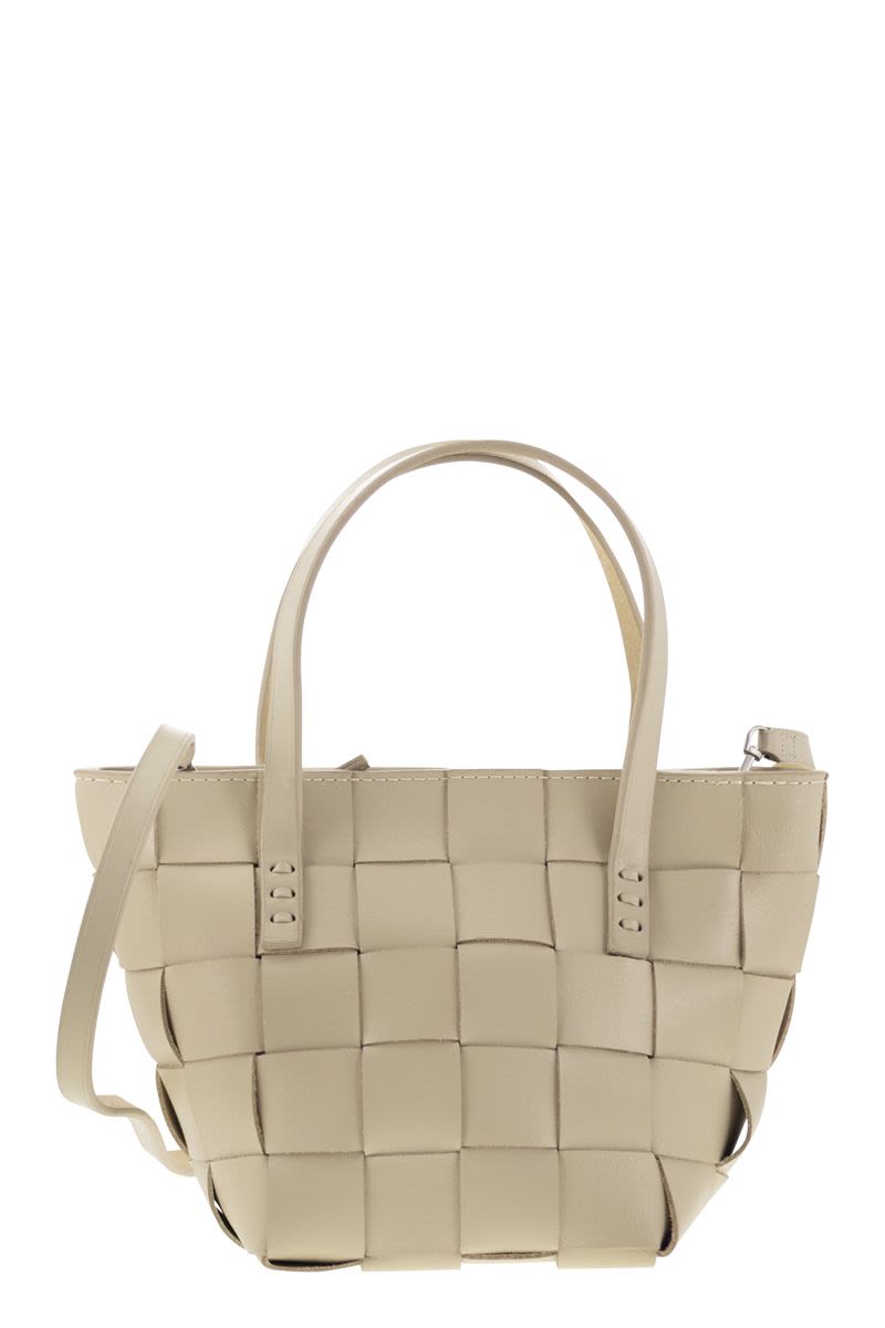 DRAGON Mini Woven Leather Handbag - 14.5x17.5x14.5 cm