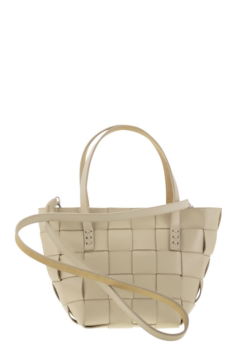 DRAGON Mini Woven Leather Handbag - 14.5x17.5x14.5 cm