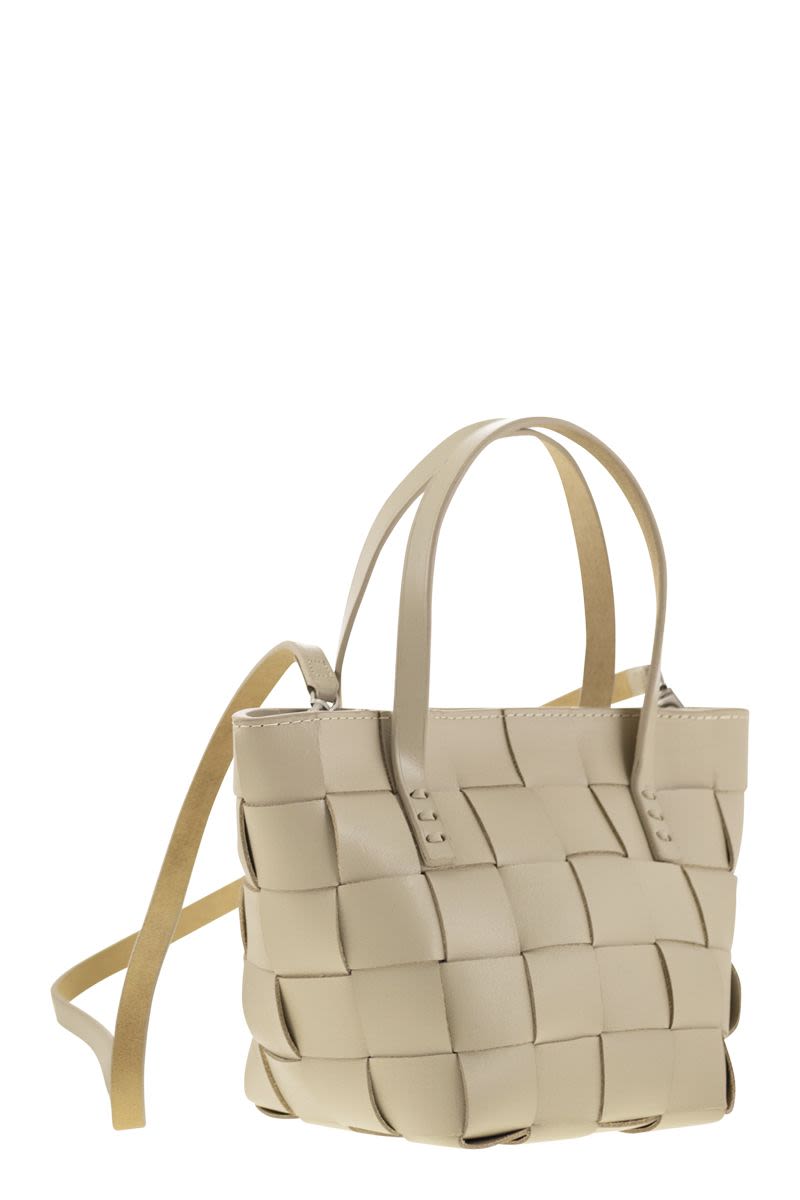 DRAGON Mini Woven Leather Handbag - 14.5x17.5x14.5 cm