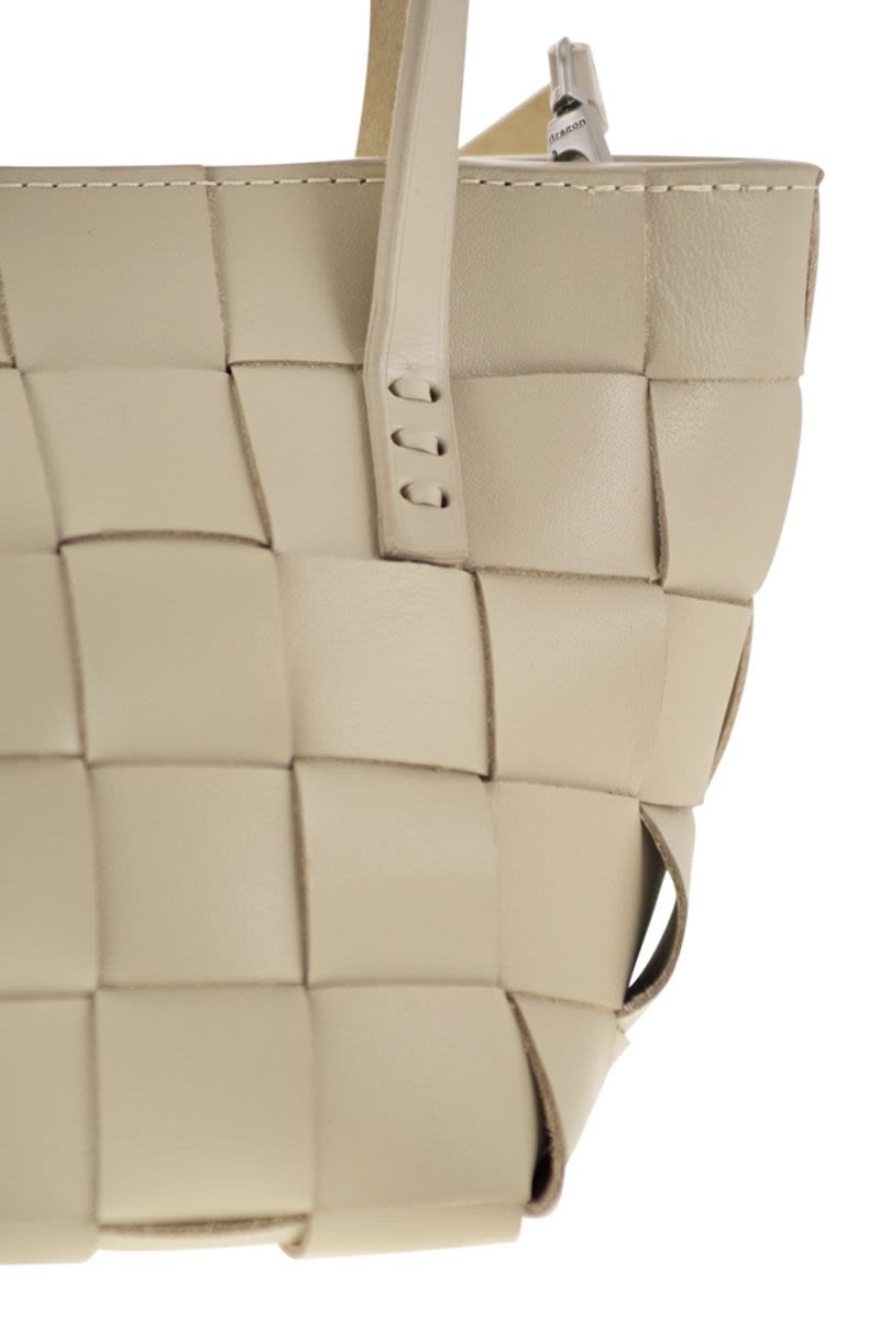 DRAGON Mini Woven Leather Handbag - 14.5x17.5x14.5 cm