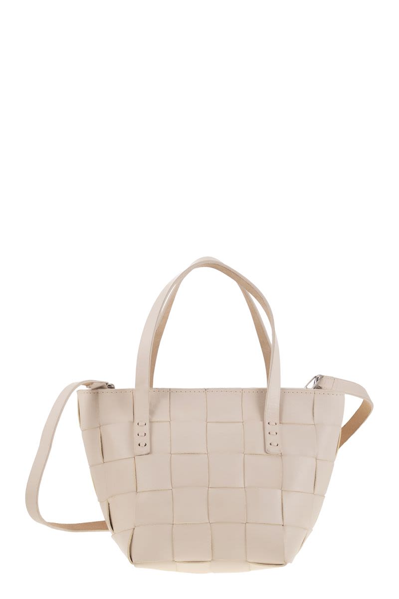 DRAGON Mini Woven Leather Handbag - 14.5 x 17.5 x 14.5 CM