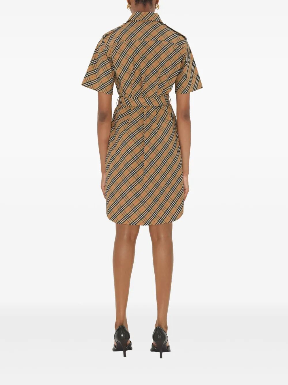 BURBERRY Check Cotton Mini Shirt Dress for Women