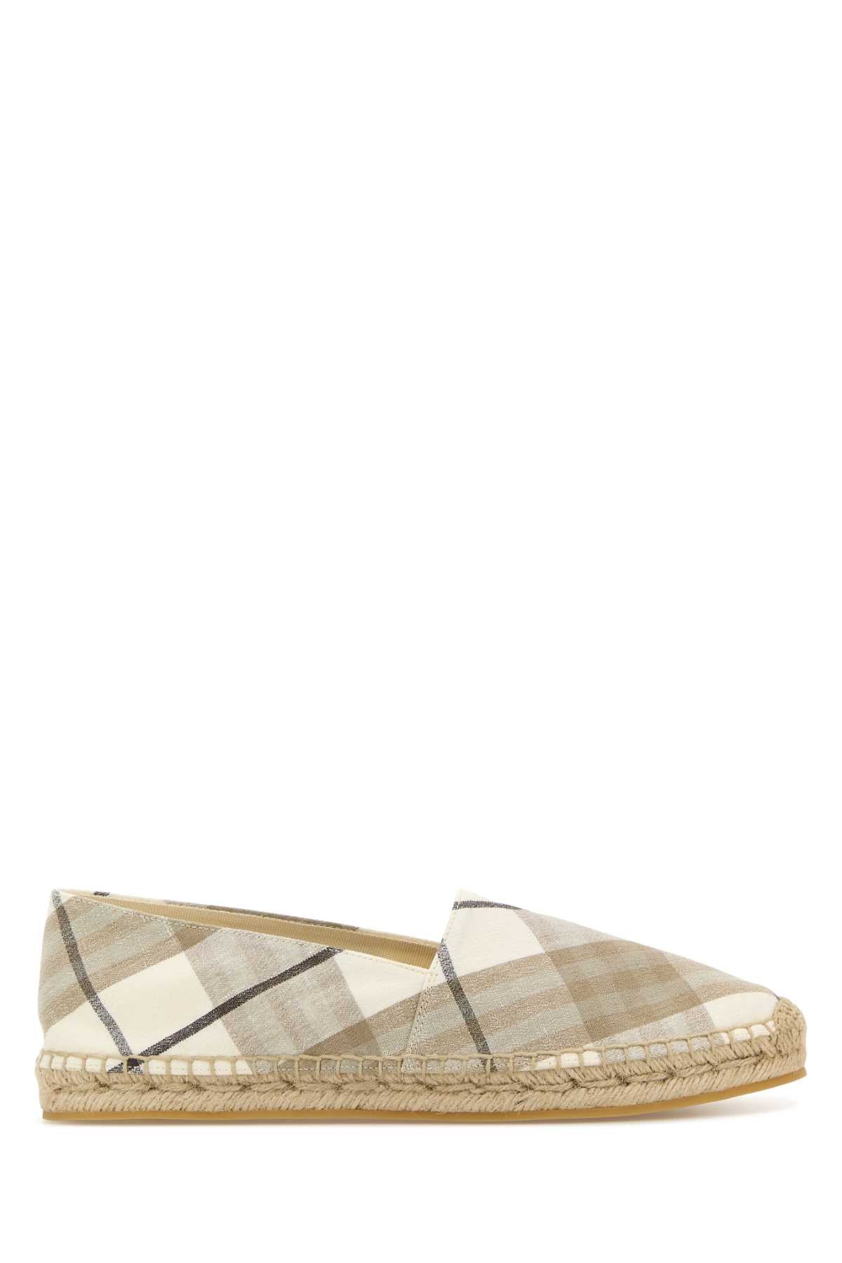 BURBERRY Checked Embroidered Canvas Espadrilles for Women