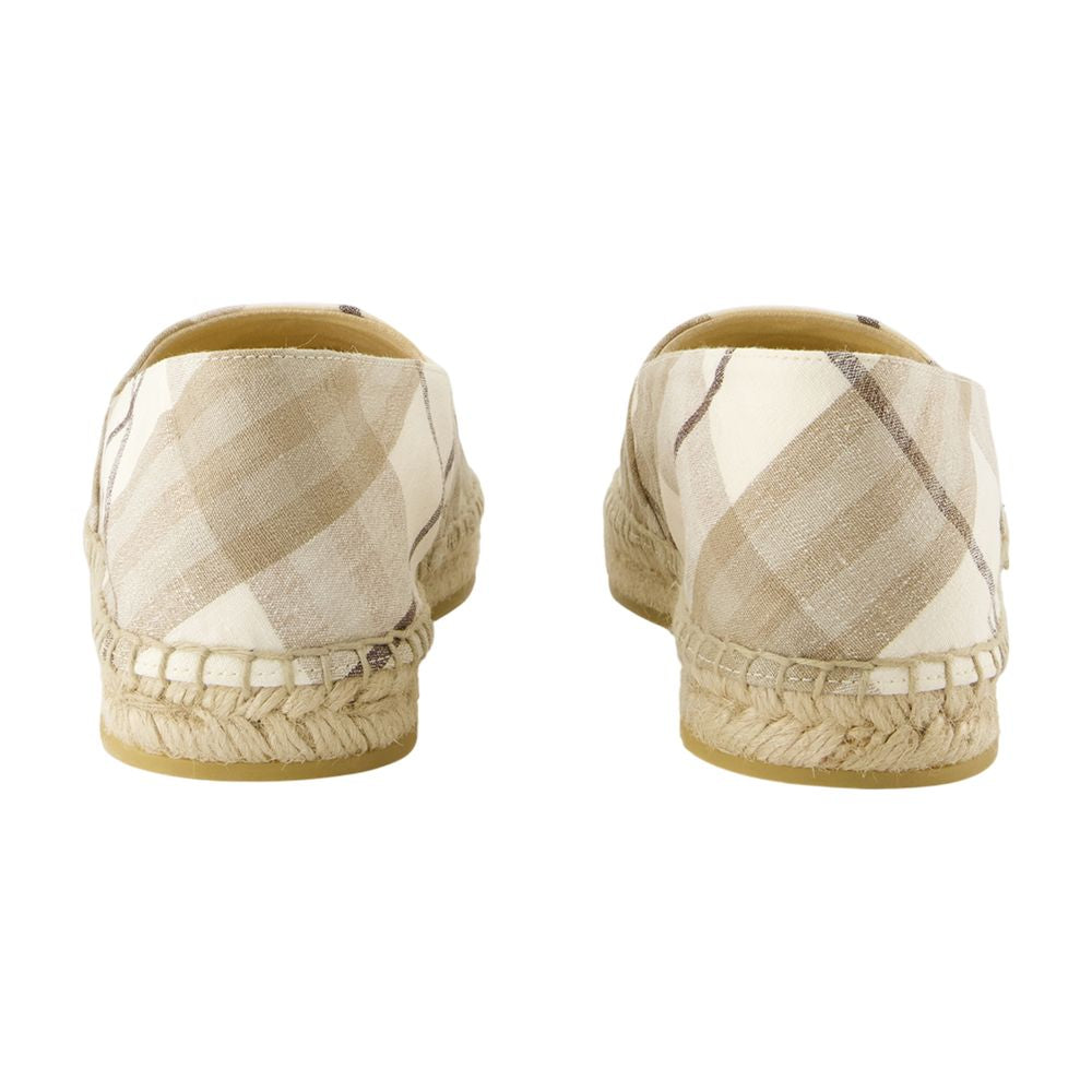 BURBERRY Checked Embroidered Canvas Espadrilles for Women