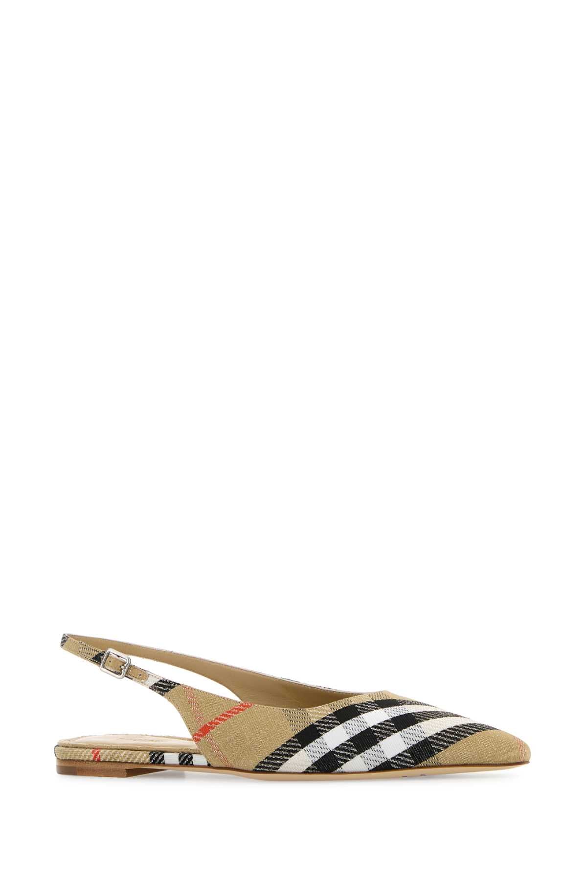 BURBERRY Embroidered Fabric Ballerina Flats