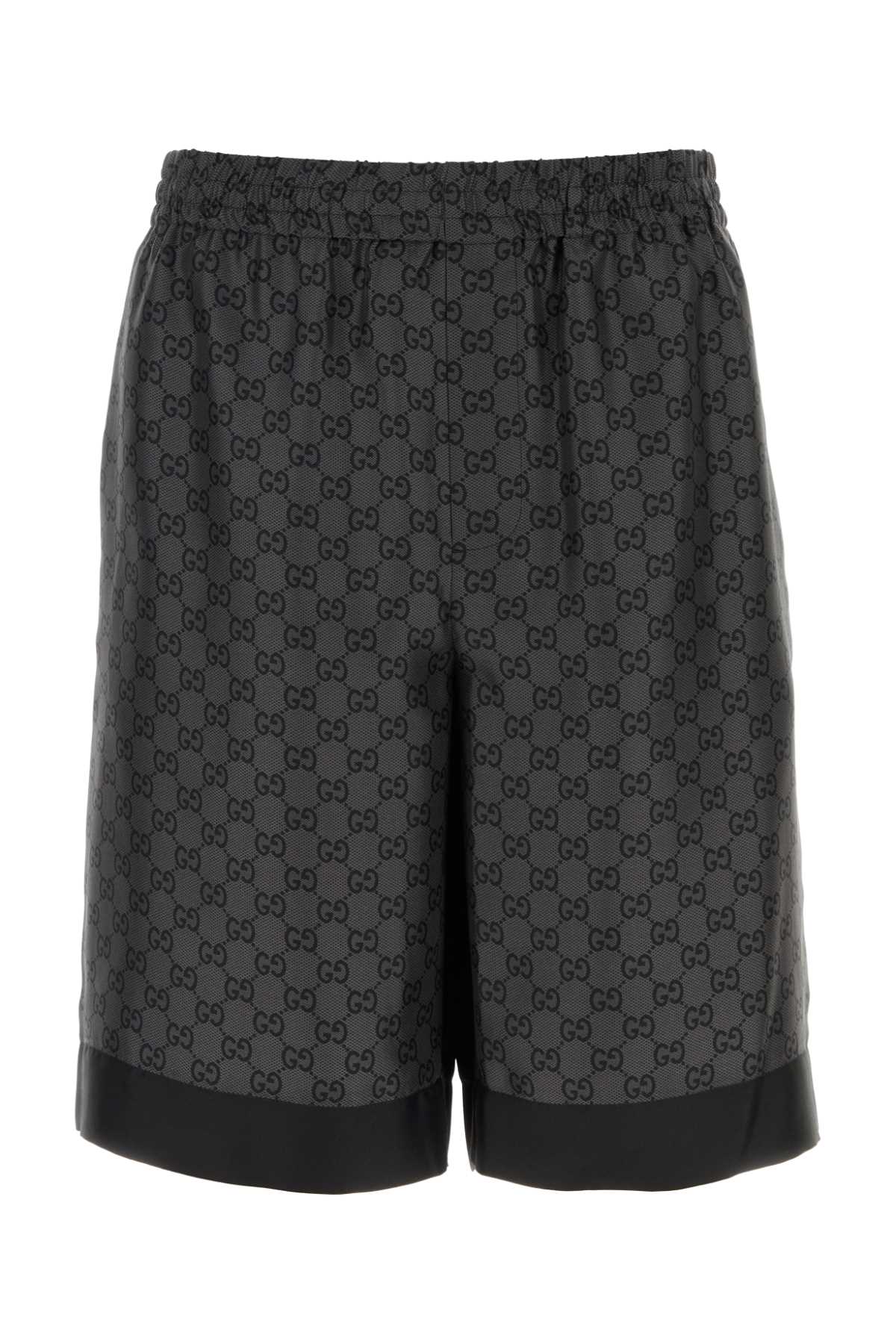 GUCCI Men's Printed Silk Bermuda Shorts