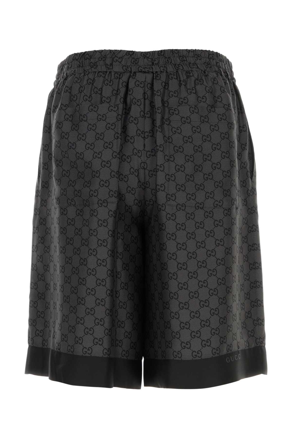 GUCCI Men's Printed Silk Bermuda Shorts