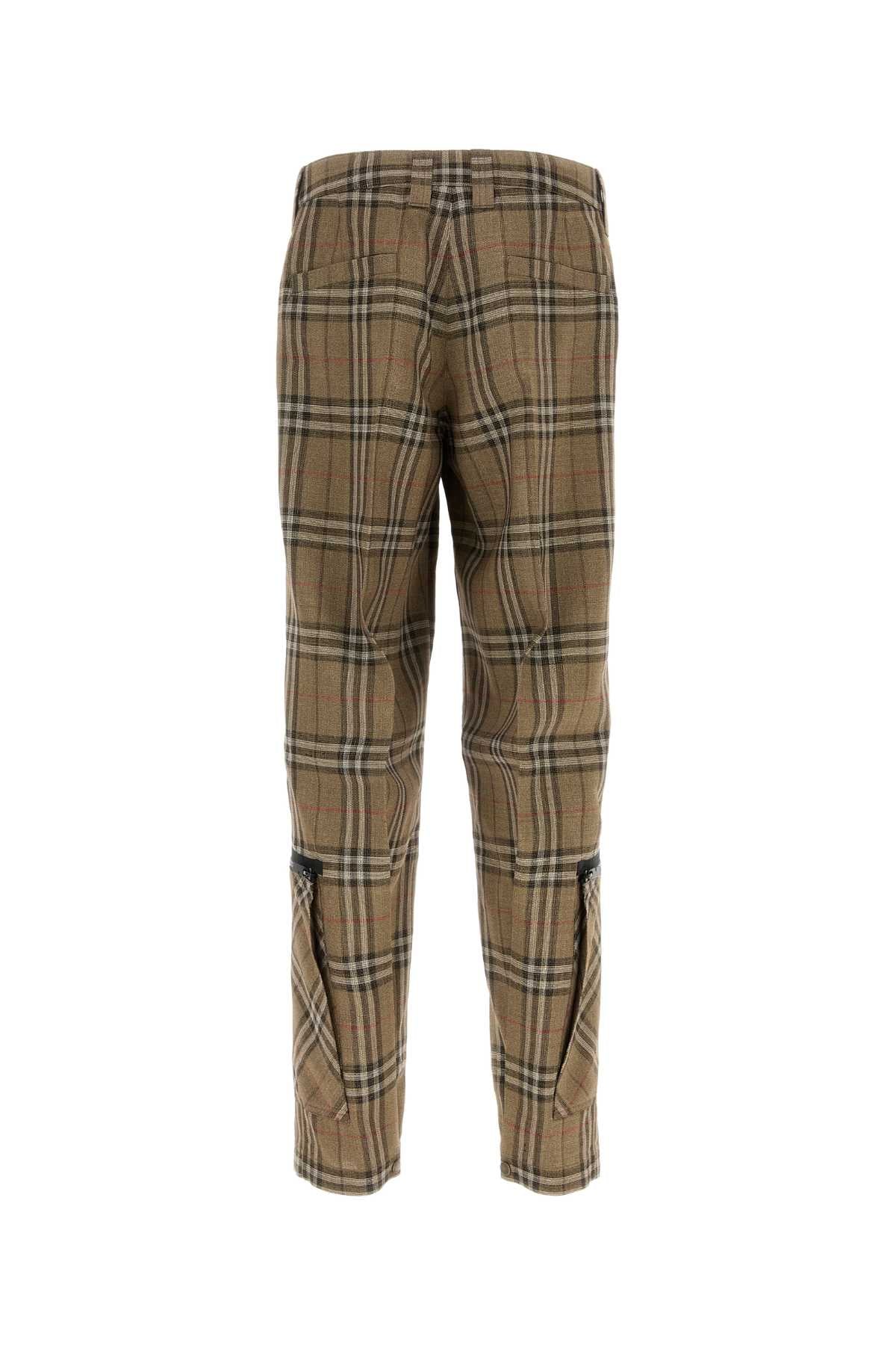BURBERRY Checked Embroidered Viscose Blend Cargo Pants