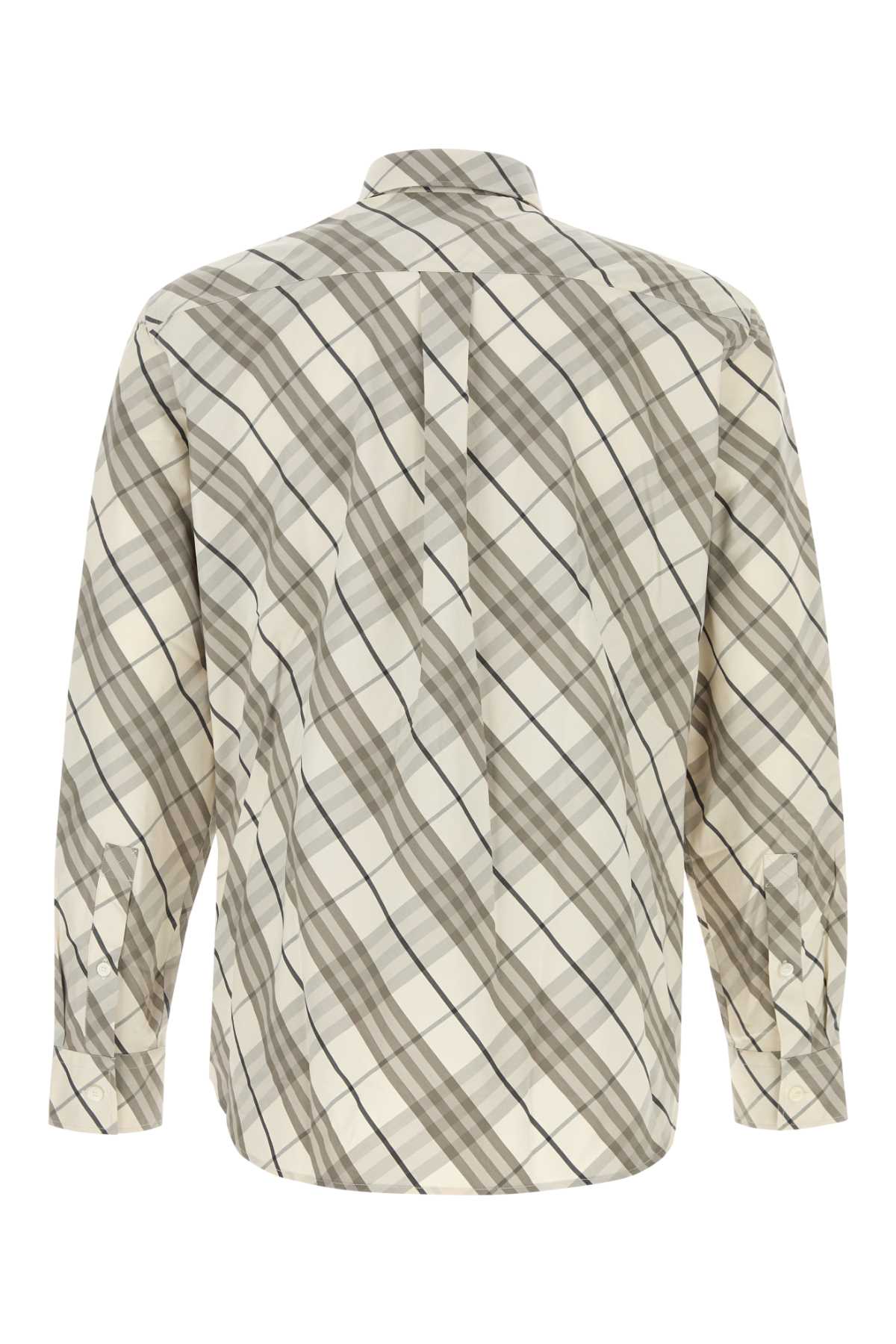 BURBERRY Checked Embroidered Poplin Shirt for Men