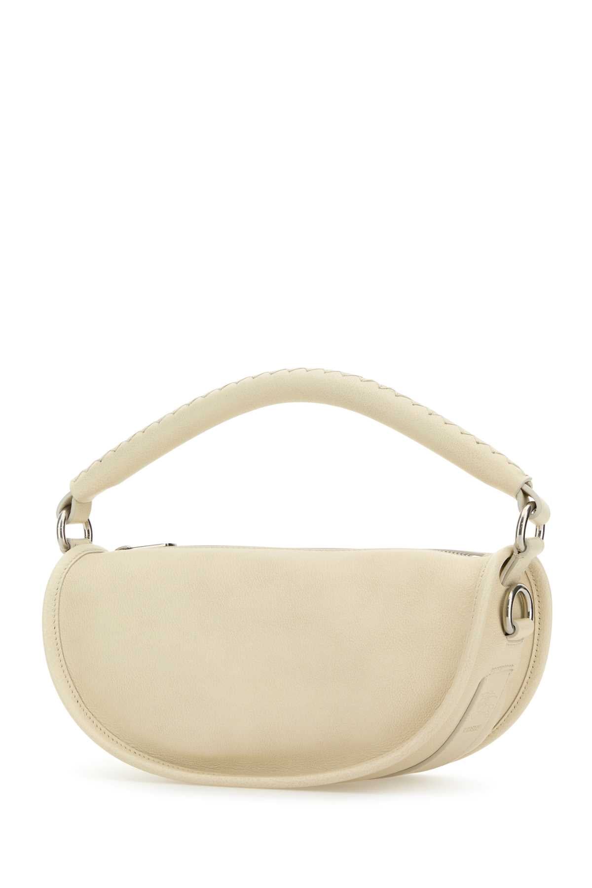 BURBERRY Mini Leather Handbag with Silver Metal Finishing